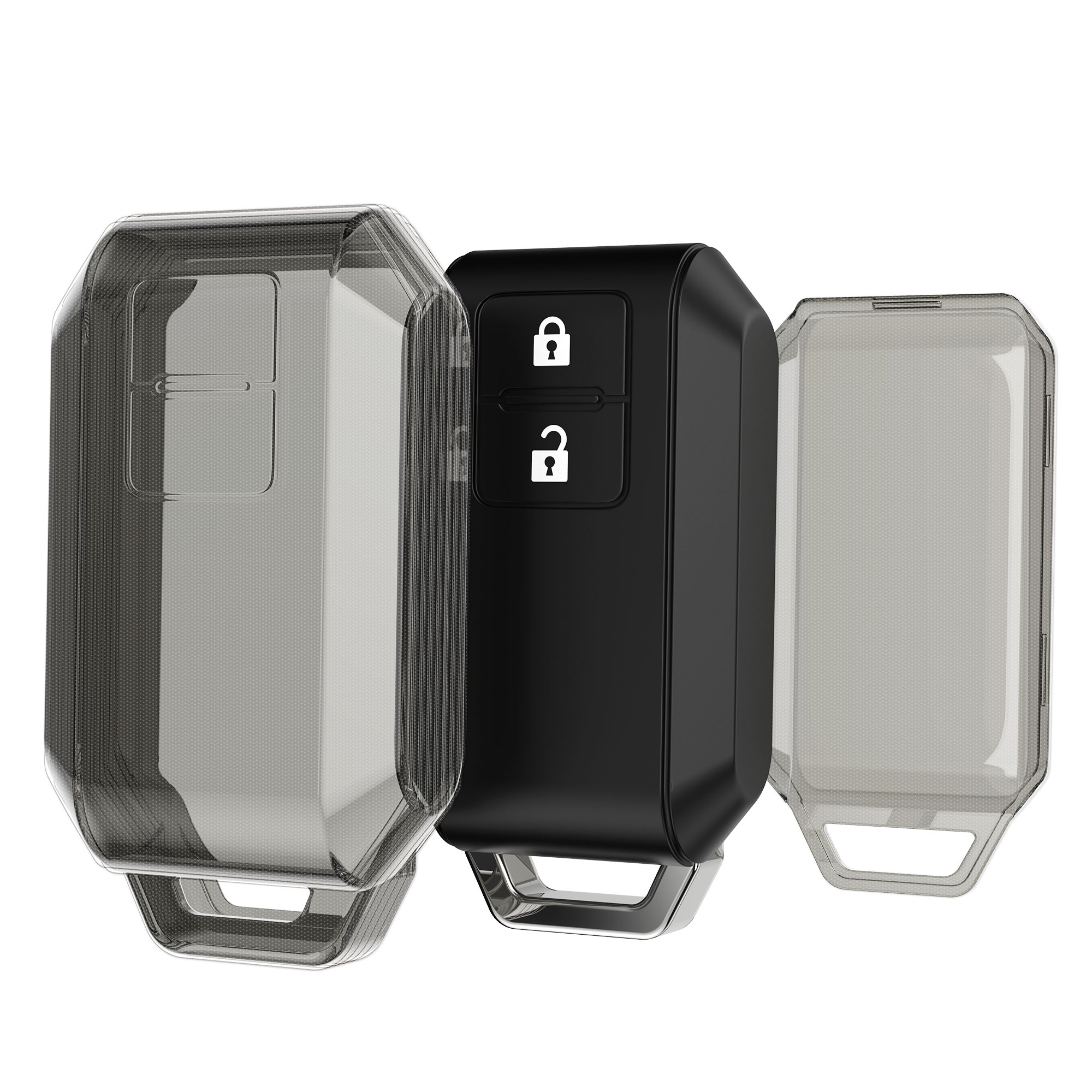 Pouzdro na klíč od auta Suzuki 2 Button Car Key kwmobile - černá / transparentní