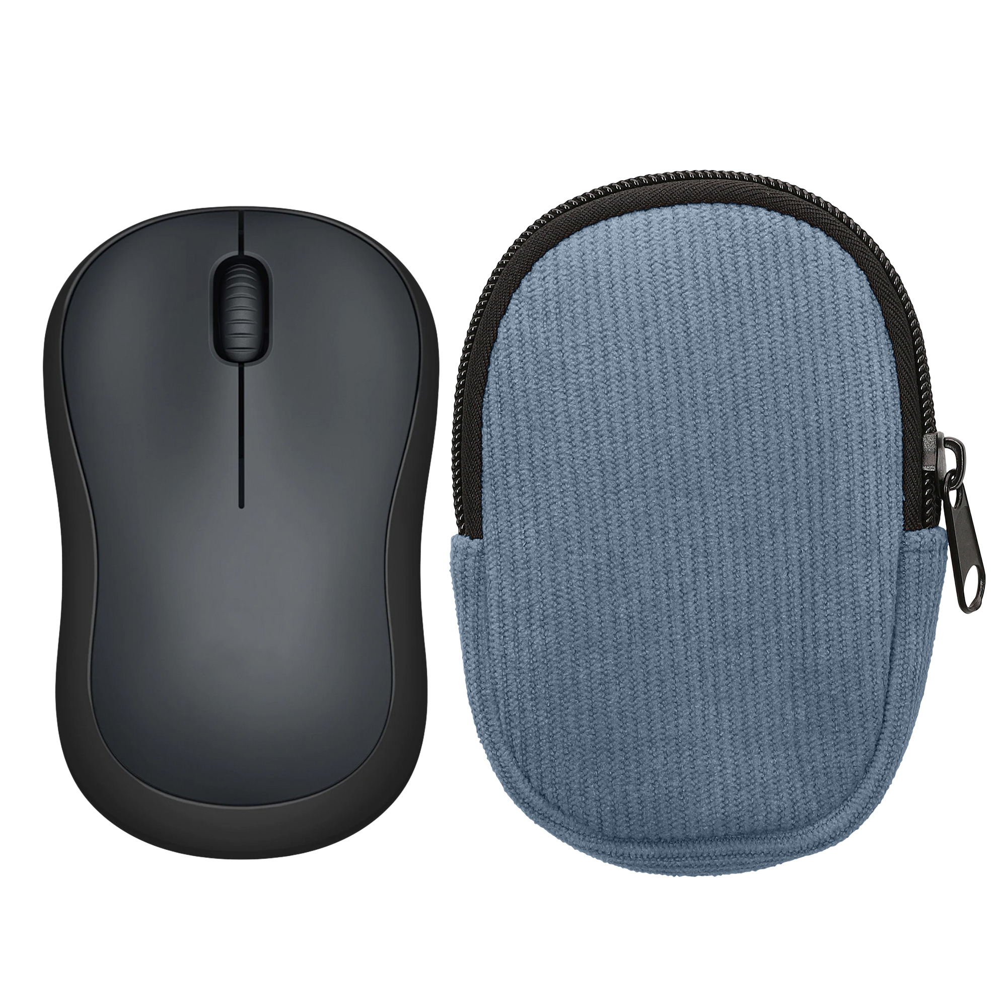Pouzdro na myš pro Logitech M220 SILENT / M235 / M185 kwmobile neoprenové - vintage modrá