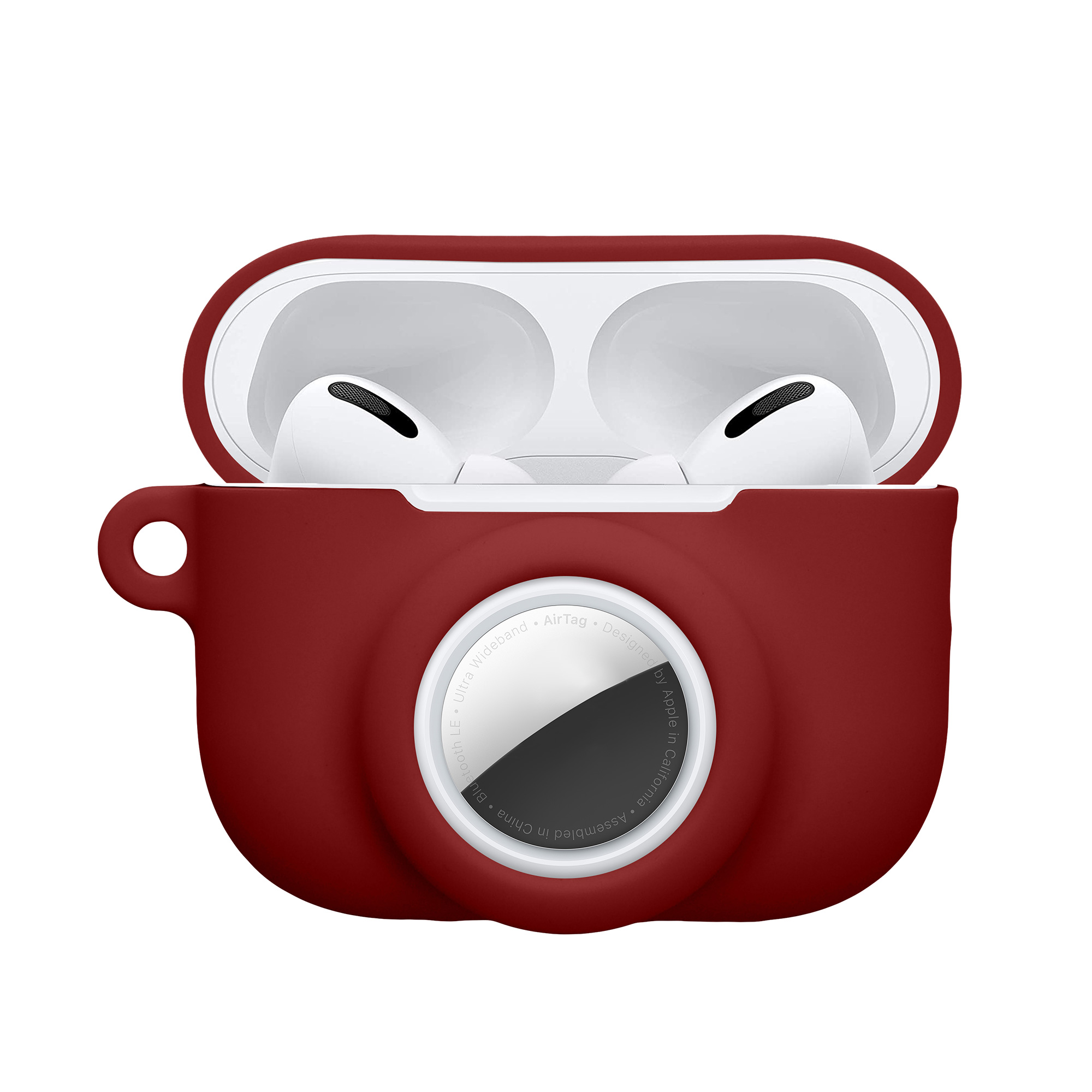 Obal pro Apple Airpods Pro 3 kwmobile s karabinou silikonové - vínová