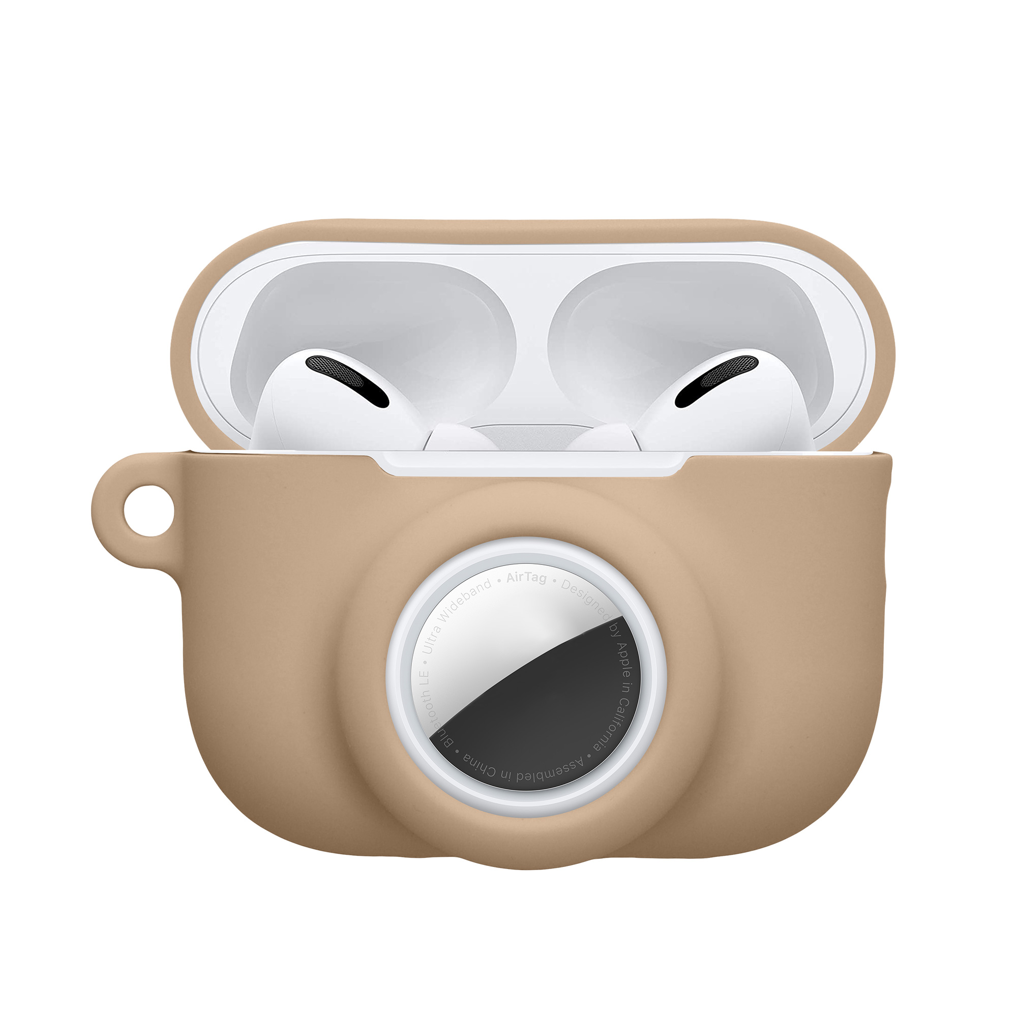 Obal pro Apple Airpods Pro 3 kwmobile s karabinou silikonové - béžová