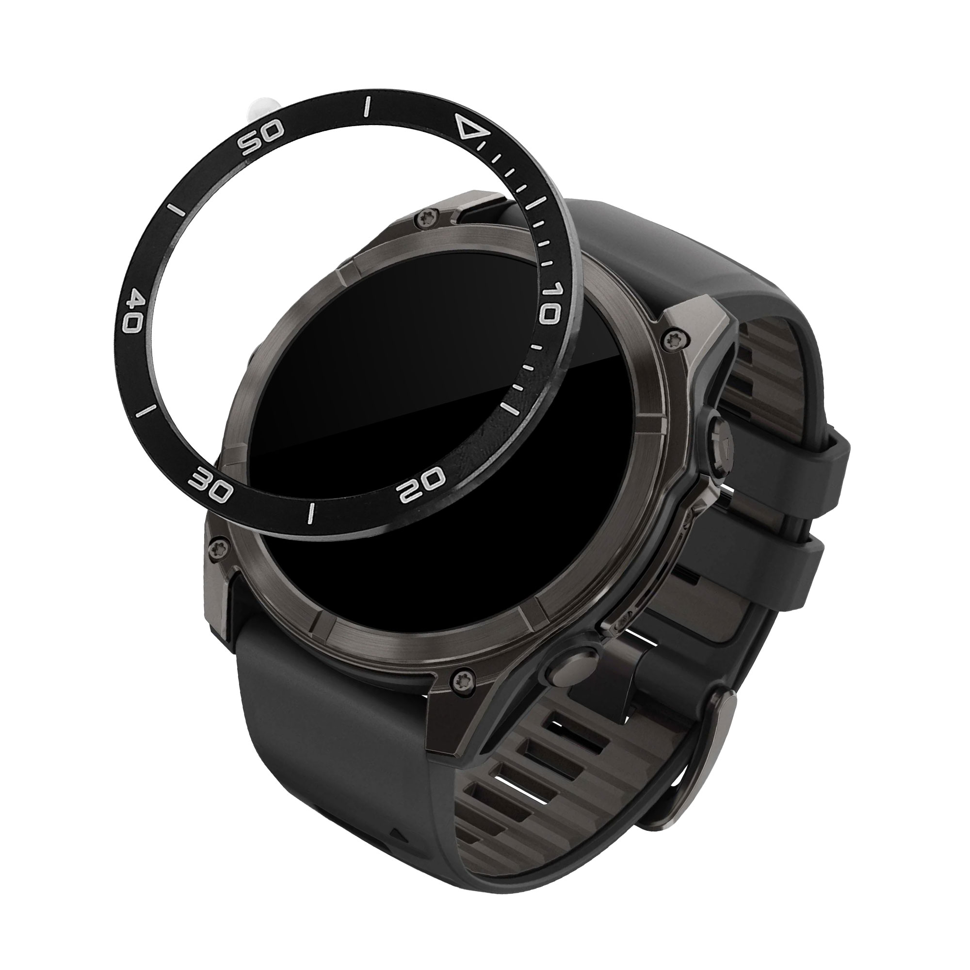 Ochranný rámeček pro Garmin Fenix 8 51mm AMOLED kwmobile hliníkové - černá / bílá