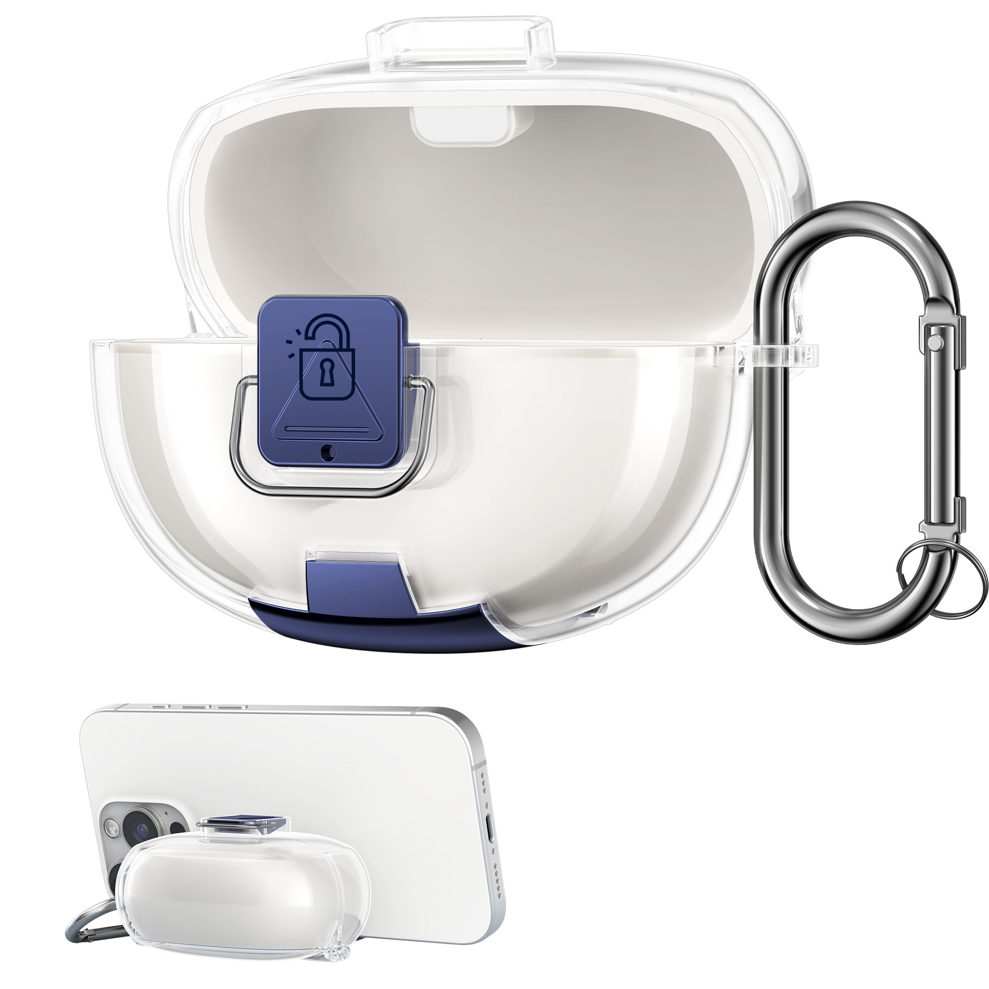 Čiré pouzdro na sluchátka pro Bose Ultra Open Earbuds kwmobile se stojánkem TPU - transparentní