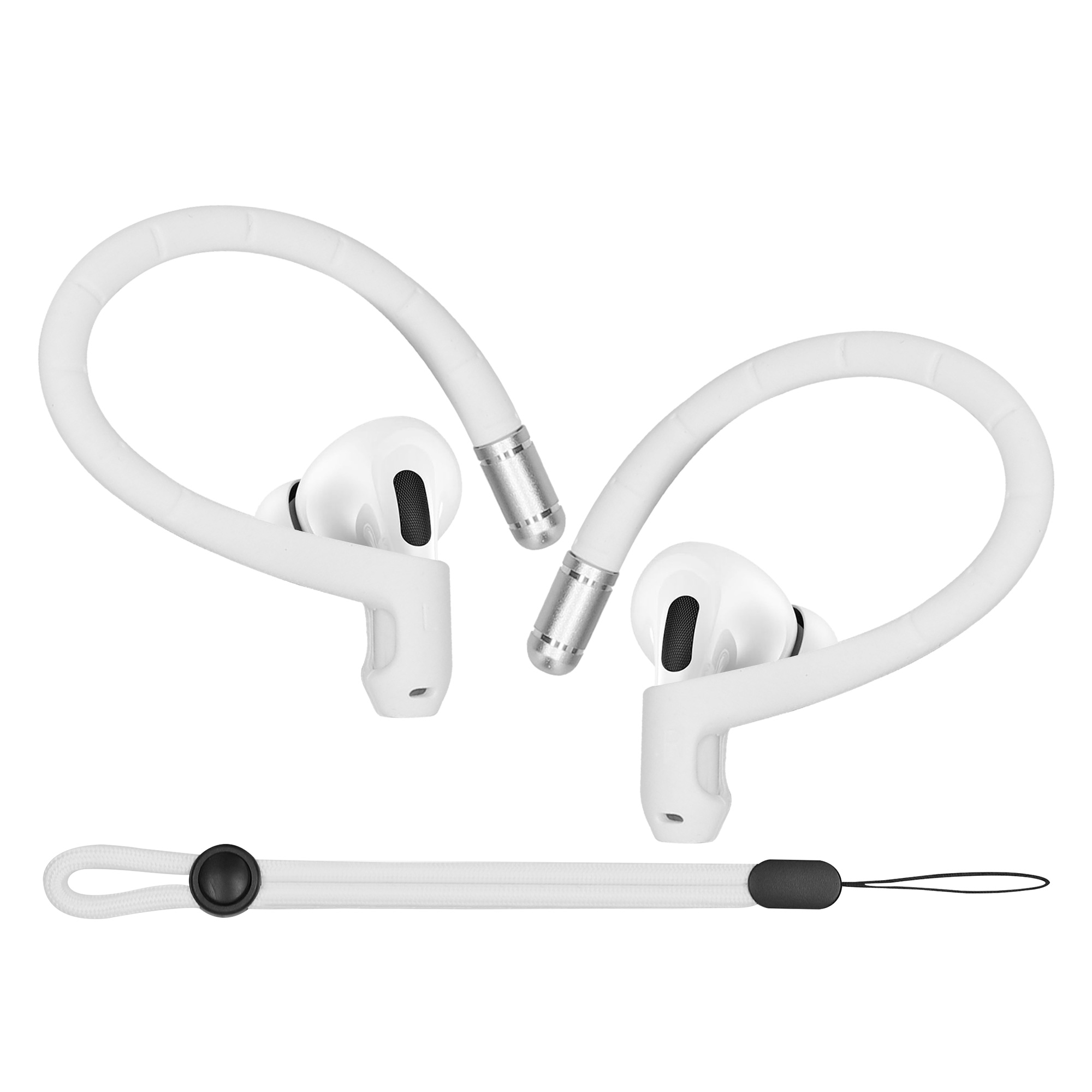 Protiskluzové háčky na sluchátka pro Apple AirPods 1 / 2 / 3 / 4 / Pro 1 / AirPods Pro 2 kwmobile - bílá