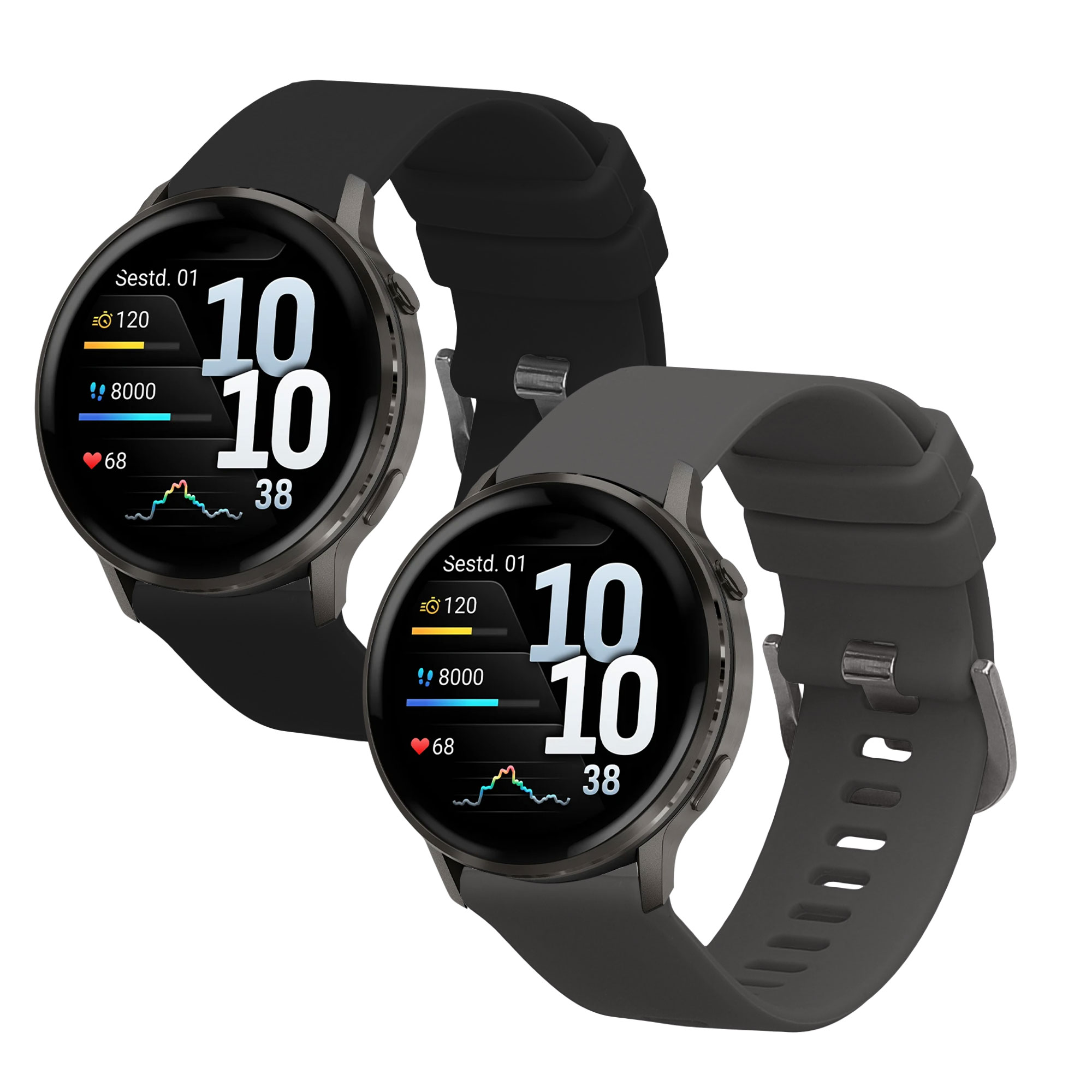 Řemínky pro Garmin Venu 4 41mm kwmobile silikonové - černá / šedá