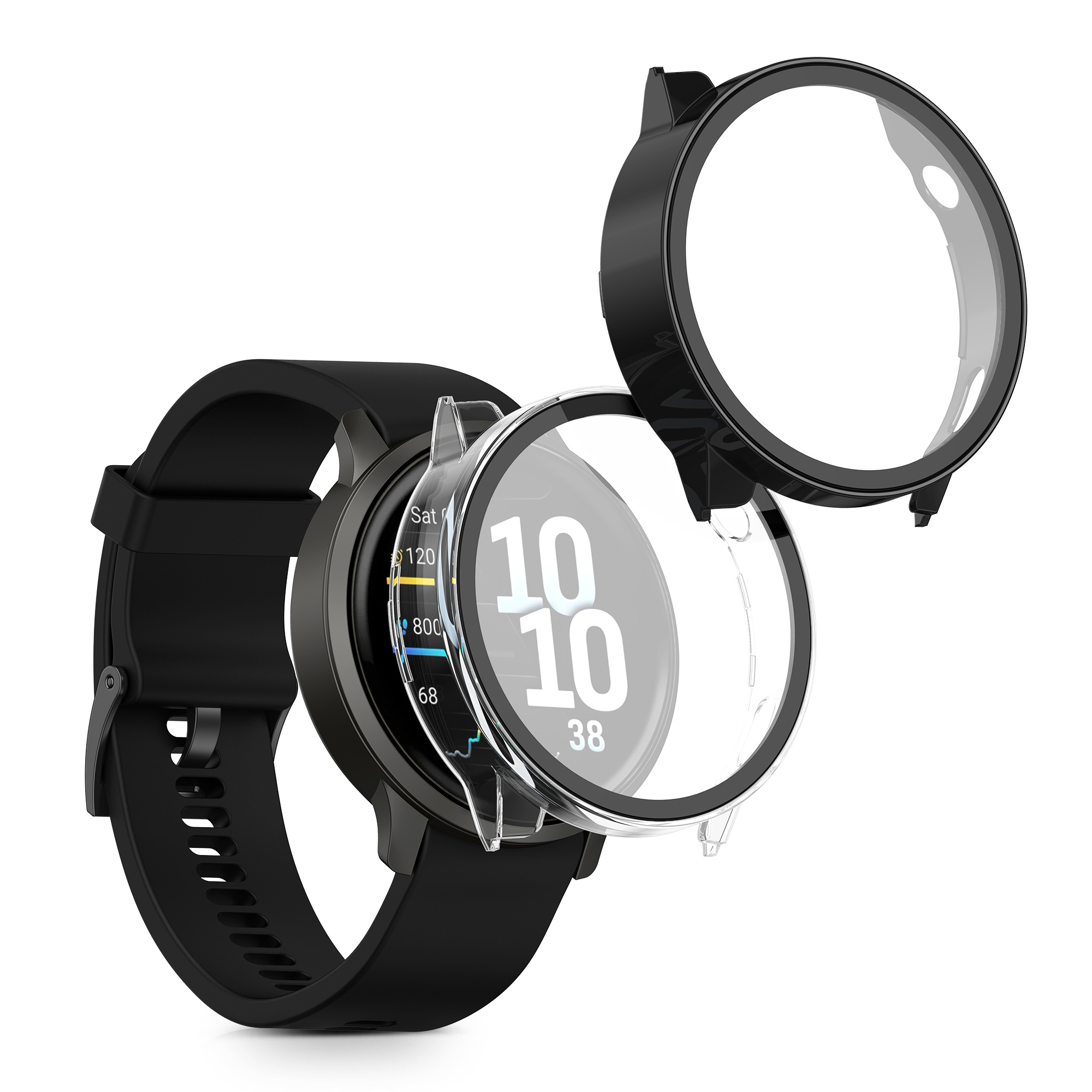 2x obal s ochranným sklem pro Garmin Venu 4 41mm kwmobile - transparentní / černá