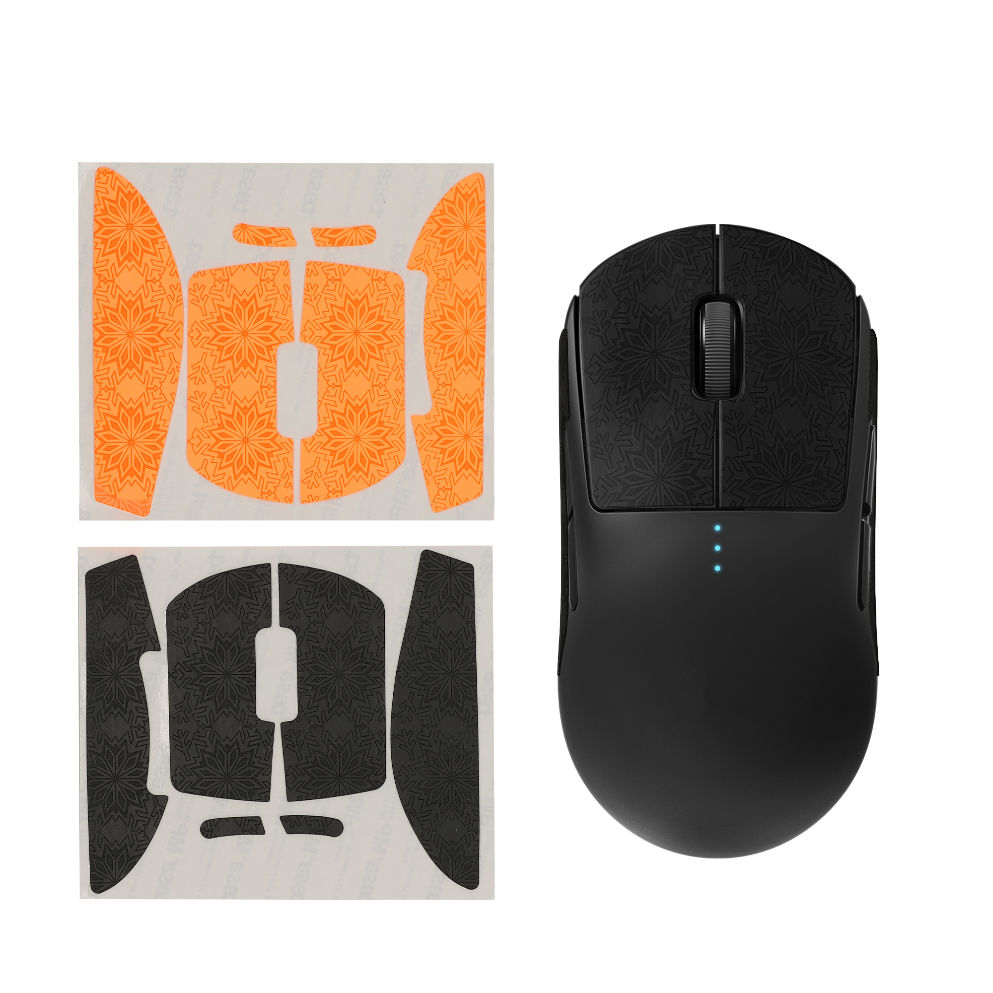 Protiskluzová páska na myš pro Logitech G Pro Wireless 1 kwmobile z eko kůže - černá / oranžová