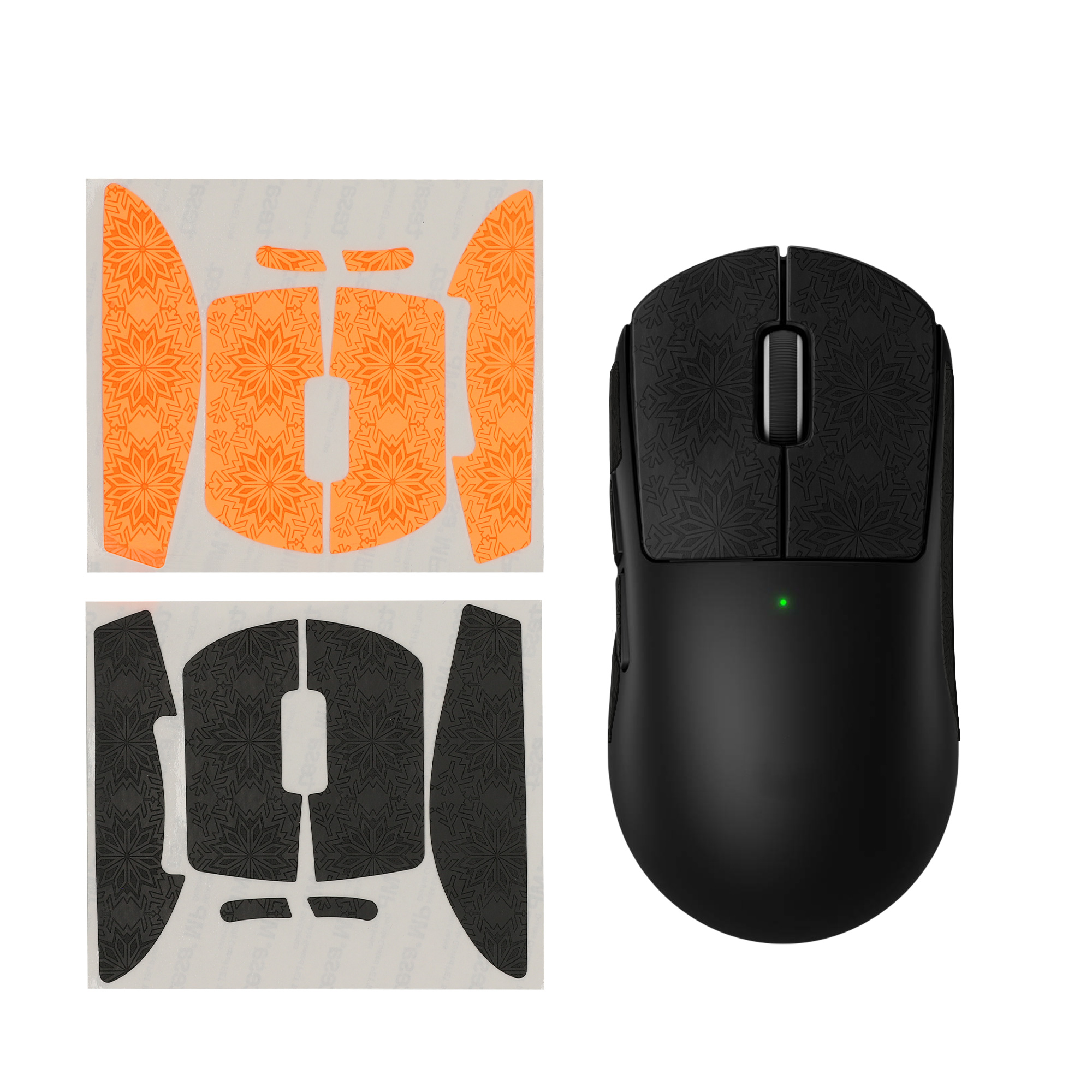 Protiskluzová páska na myš pro Logitech G PRO X Superlight 2 / G PRO X Superlight kwmobile z eko kůže - černá / oranžová