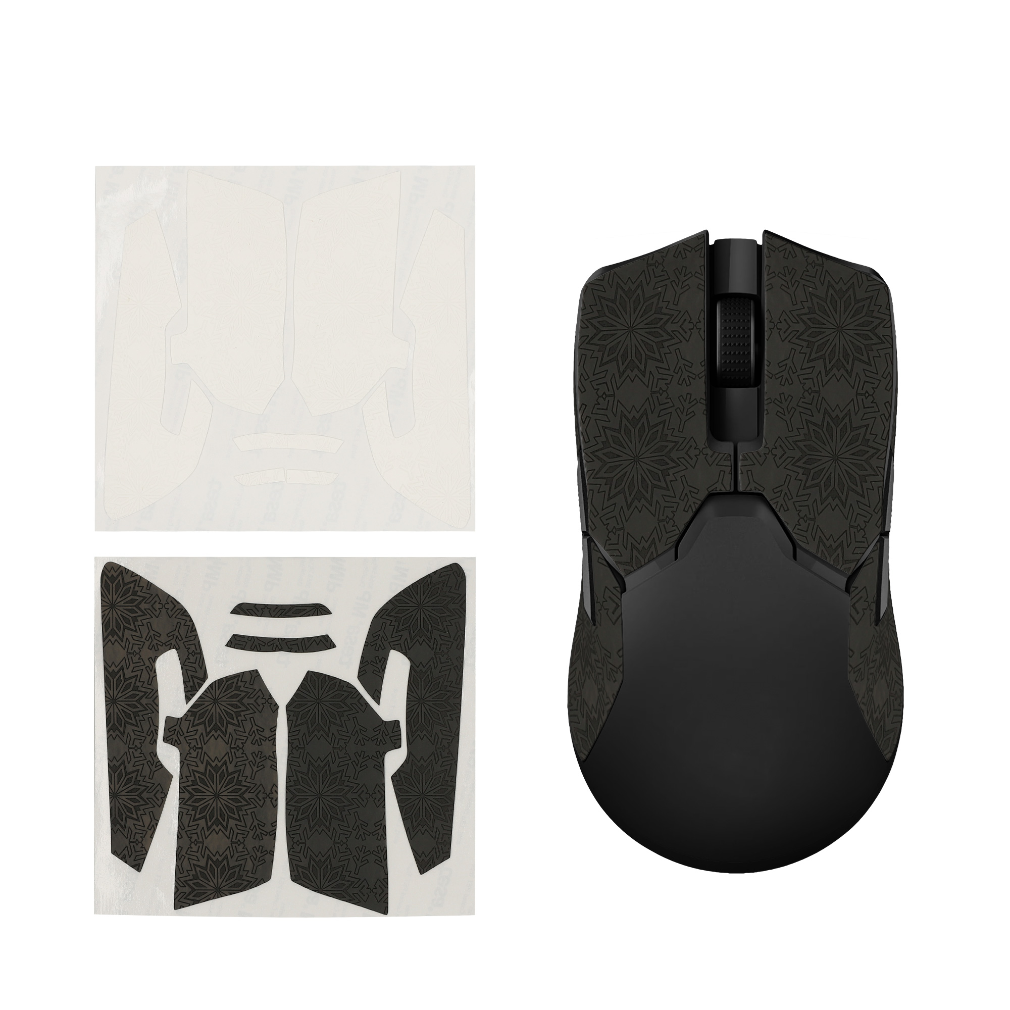 Protiskluzová páska na myš pro Razer Viper Ultimate kwmobile z eko kůže - černá / bílá