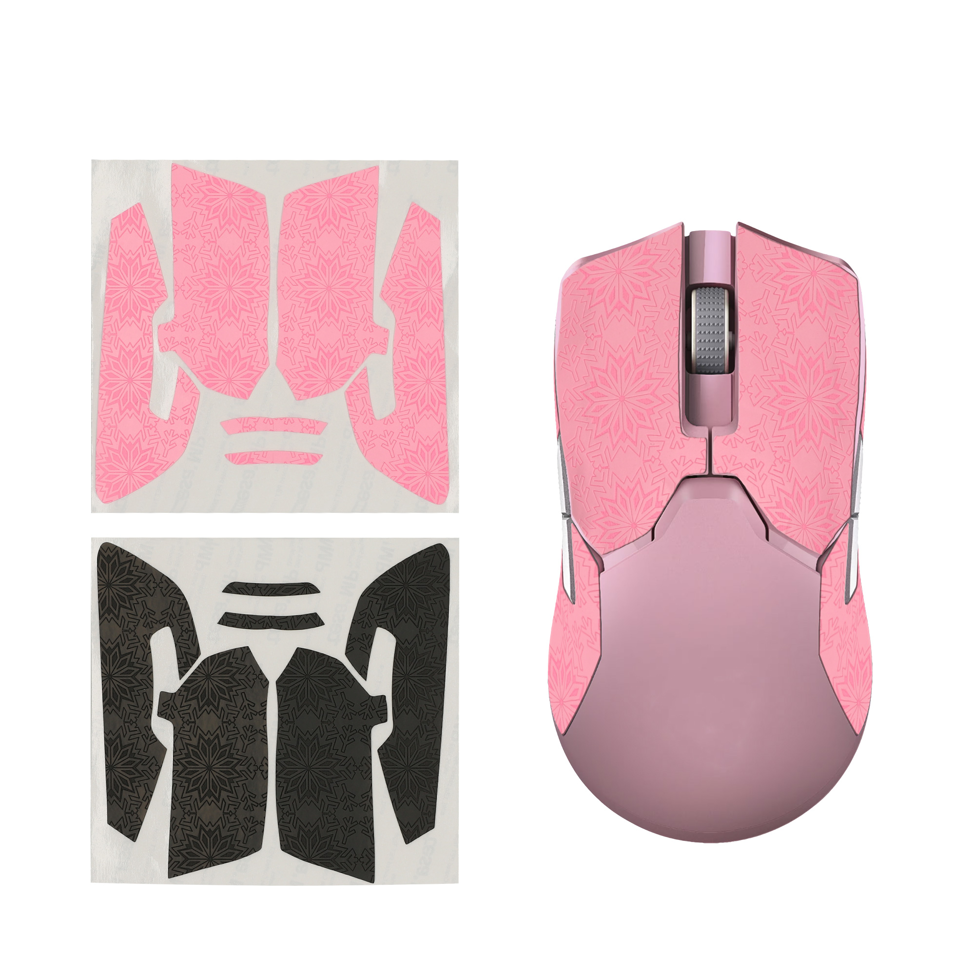 Protiskluzová páska na myš pro Razer Viper Ultimate kwmobile z eko kůže - starorůžová / černá
