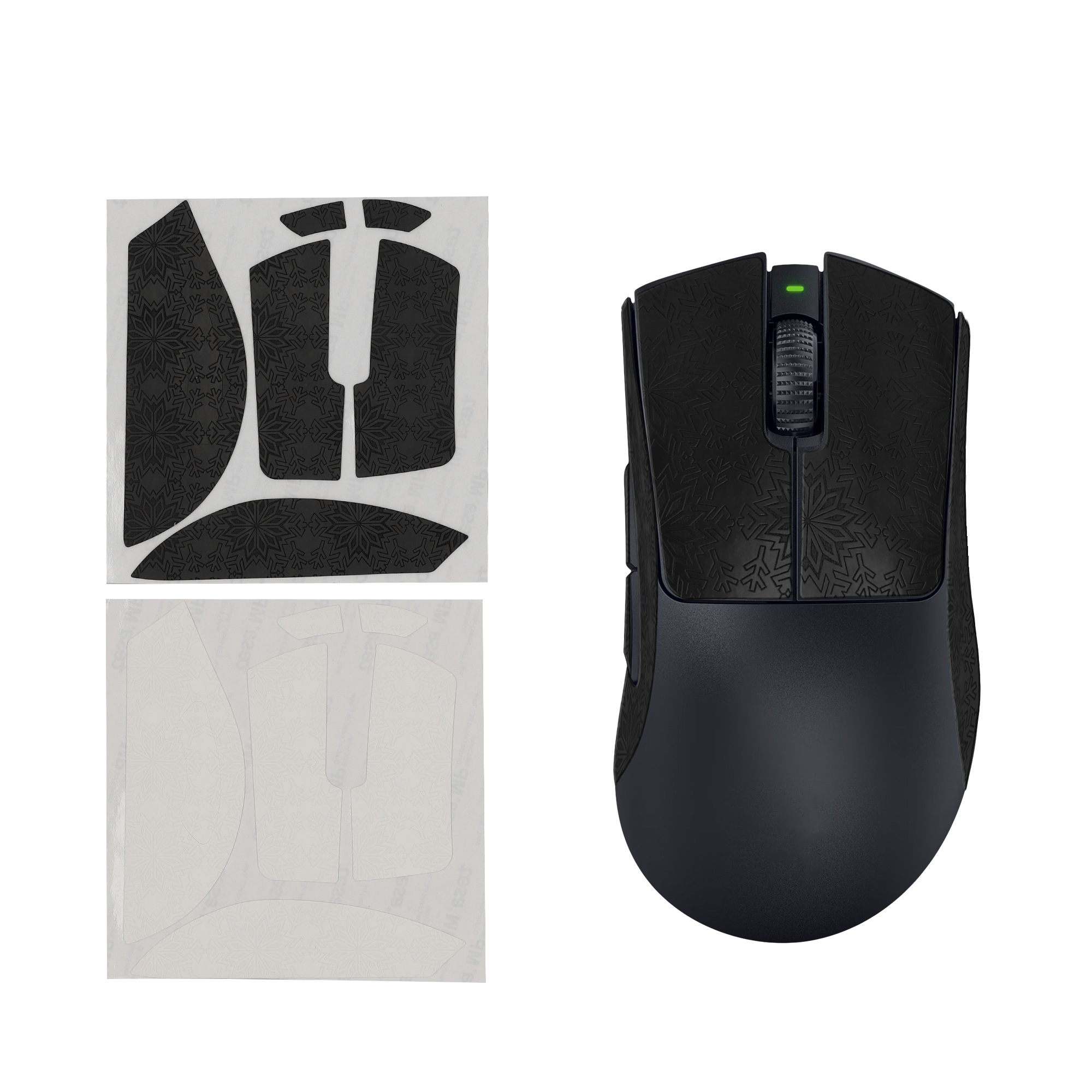 Protiskluzová páska na myš pro Razer DeathAdder V3 Pro kwmobile z eko kůže - černá / bílá