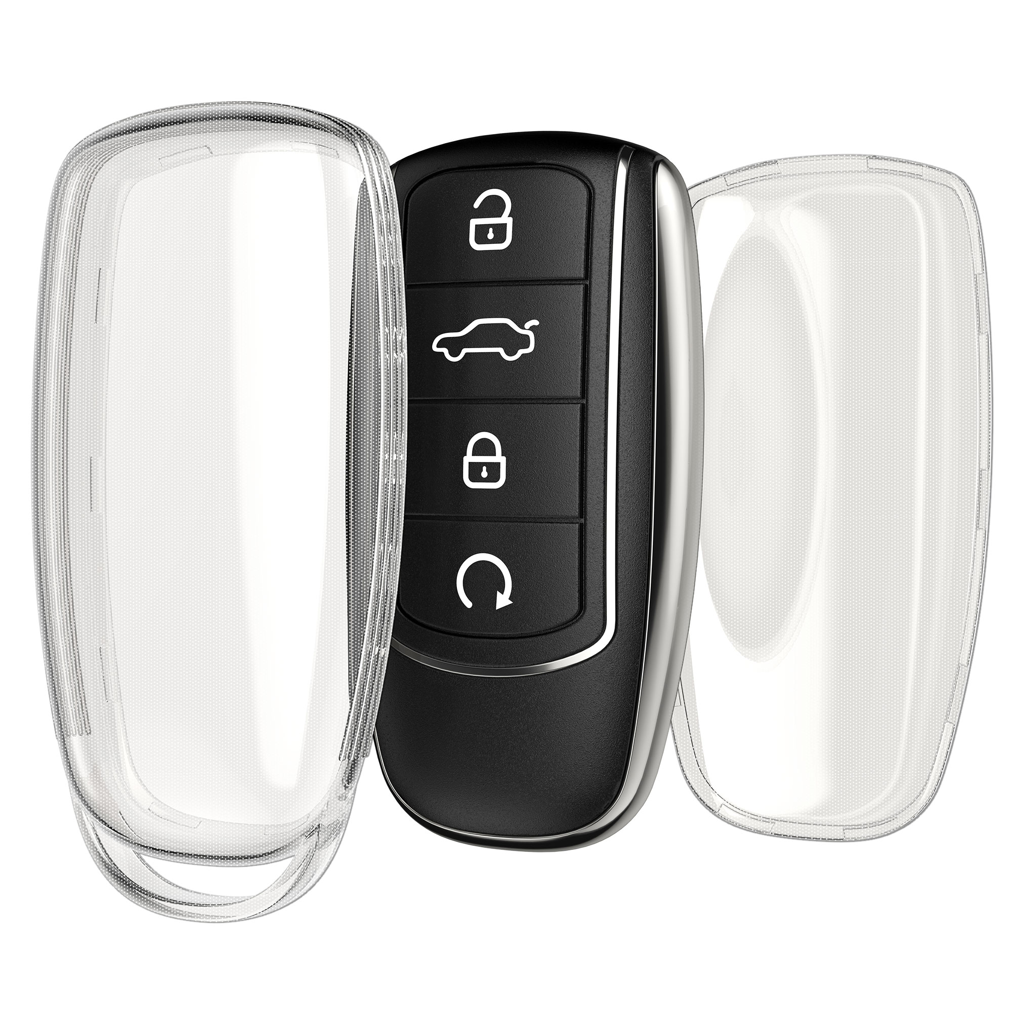 Obal na klíč od auta pro Chery Omoda C5 / Jaecoo 7 / Tiggo 7 Pro 8 Pro / Arrizo 5 kwmobile TPU - transparentní