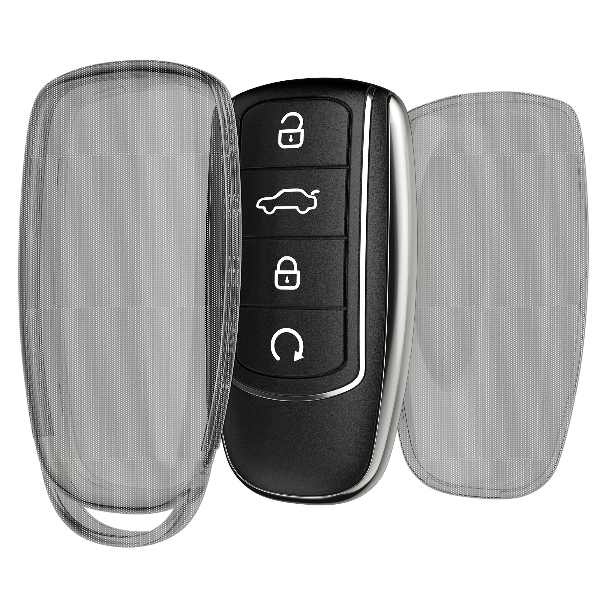 Pouzdro na klíč od auta kwmobile pro Chery Omoda C5 / Jaecoo 7 / Tiggo 7 Pro 8 Pro / Arrizo 5 - čirá