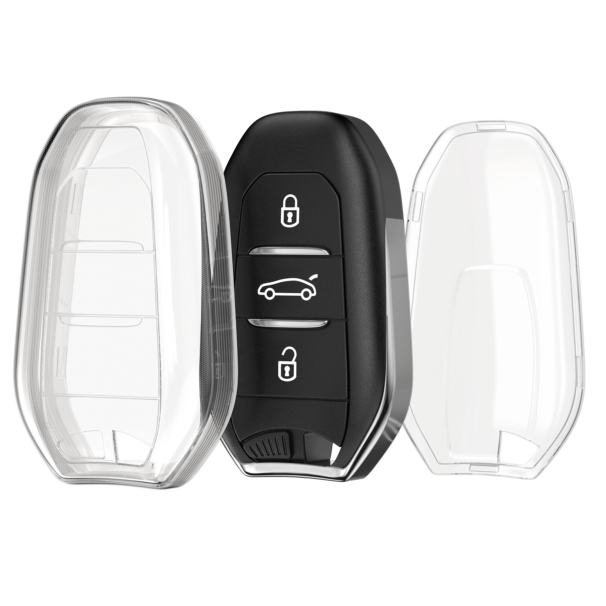 TPU pouzdro na klíč od auta Fiat 600 / 600e / Hybrid / Grande Panda / Doblo K9 III transparentní