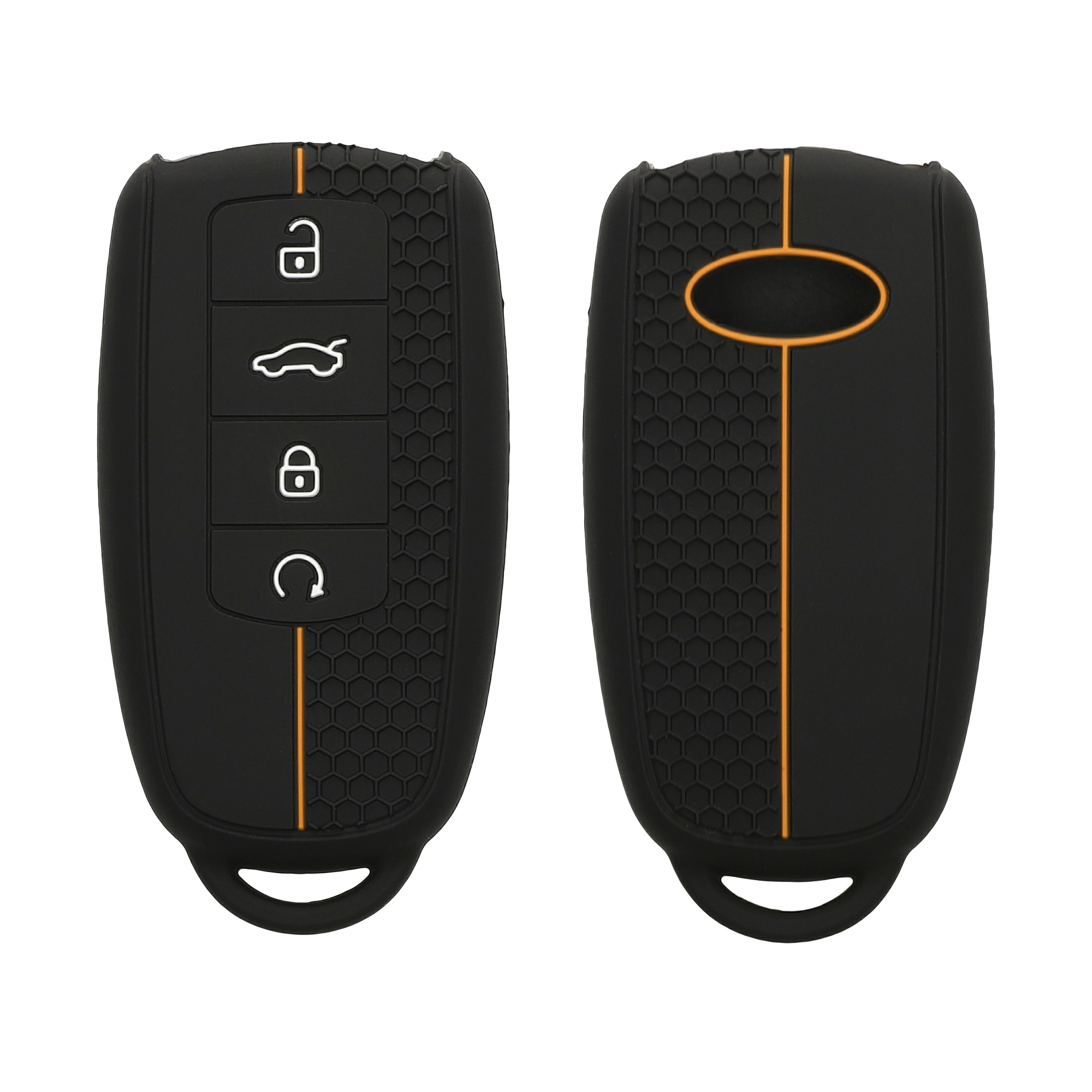 Obal na klíč od auta pro Chery Omoda C5 / Jaecoo 7 / Tiggo 7 Pro 8 Pro / Arrizo 5 kwmobile - černá / oranžová