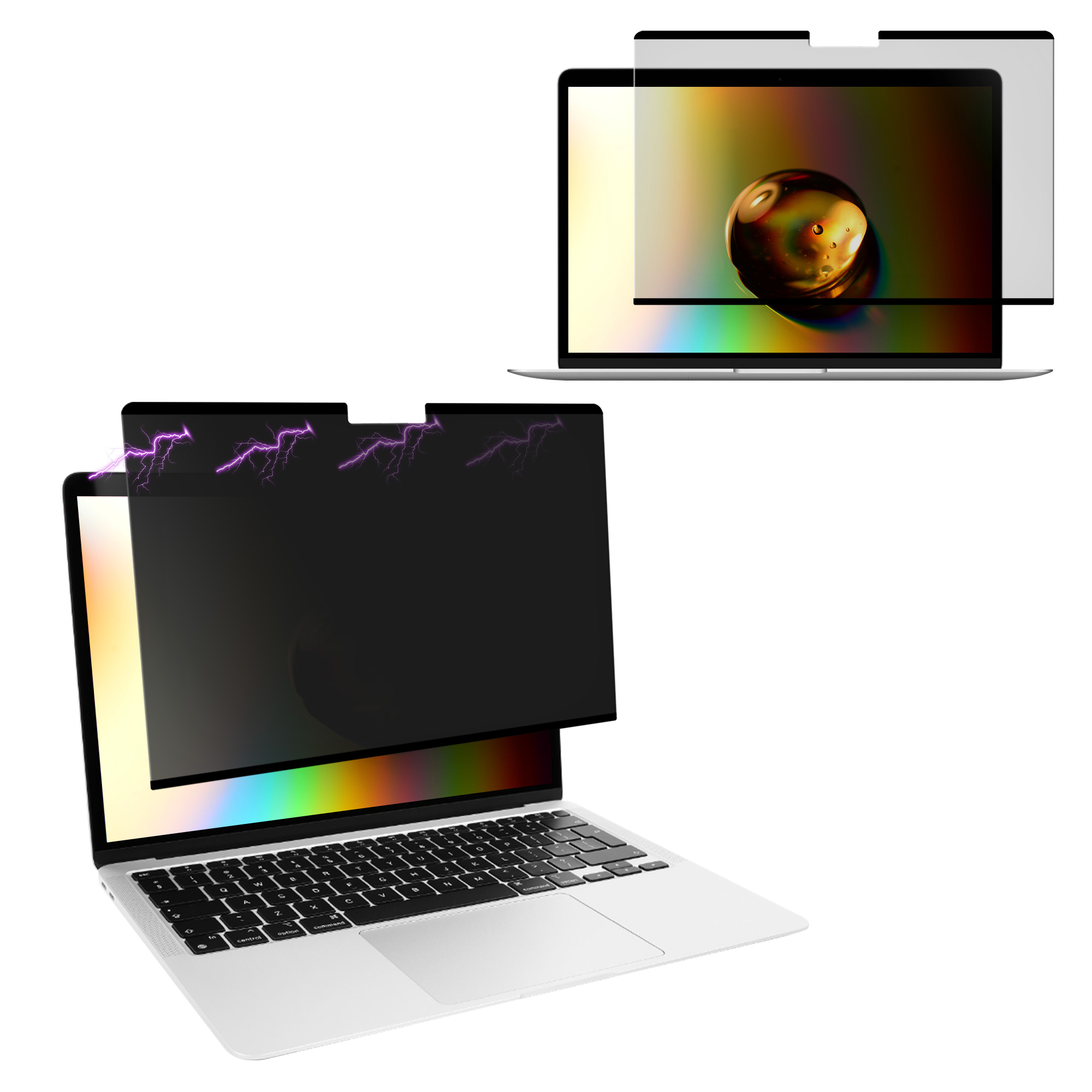 Privacy fólie na notebook pro Apple MacBook Air 13.3" M1 A2337 A2179 kwmobile - antireflexní, blokuje modré světlo