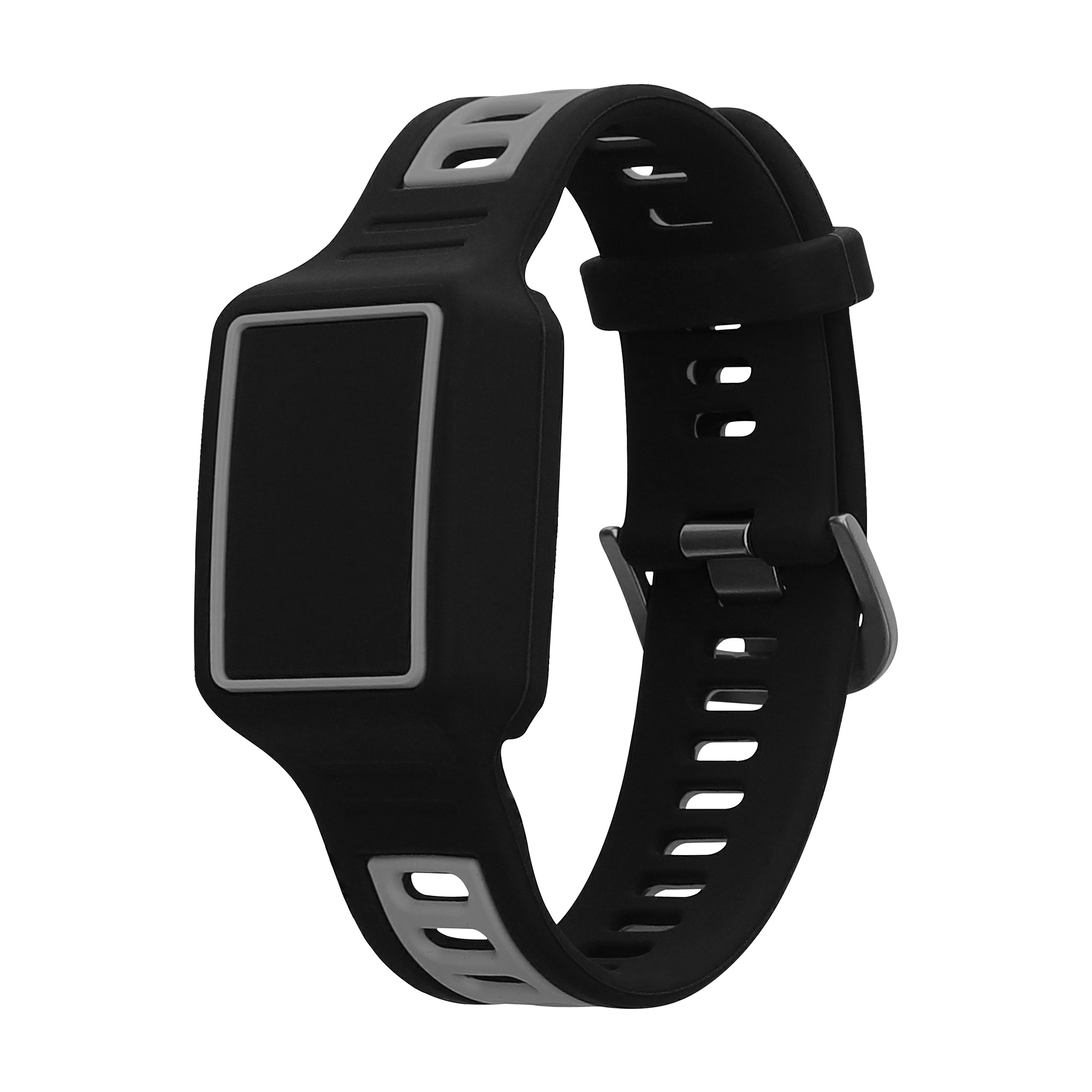Řemínek pro Amazfit Helio kwmobile silikonové - černá / šedá