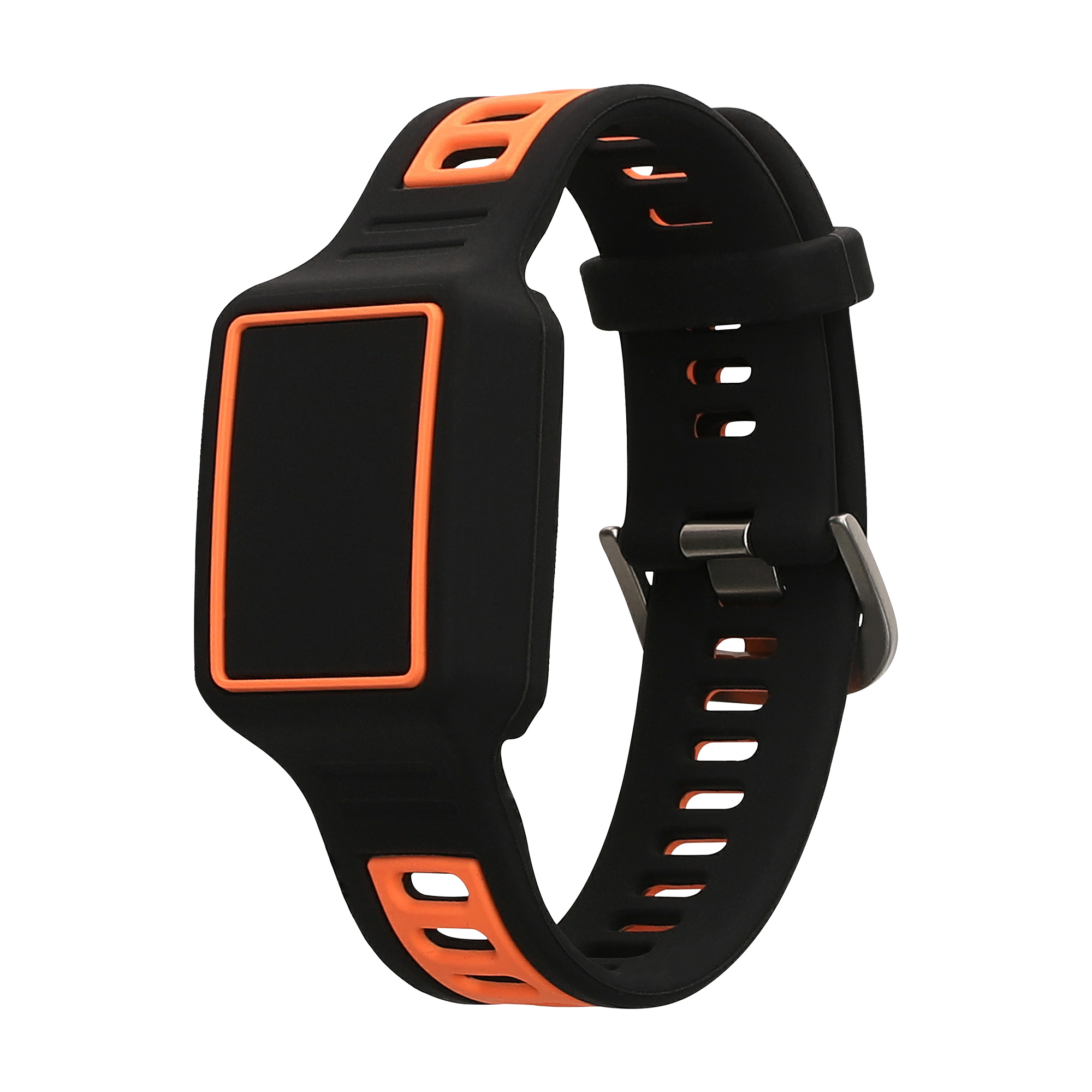 Řemínek pro Amazfit Helio kwmobile silikonové - oranžová / černá
