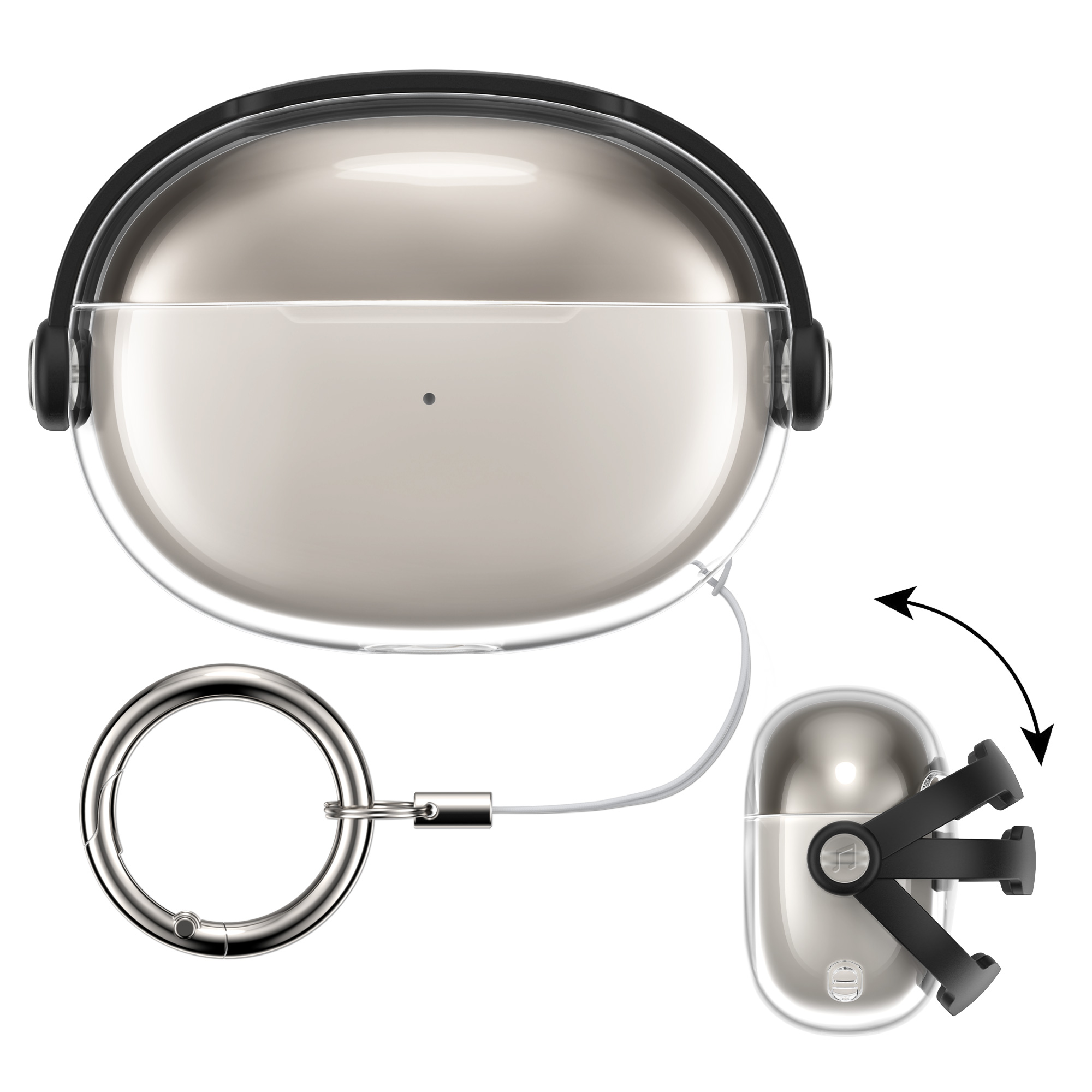 Pouzdro na sluchátka kwmobile pro Shokz OpenDots ONE, černá / transparentní