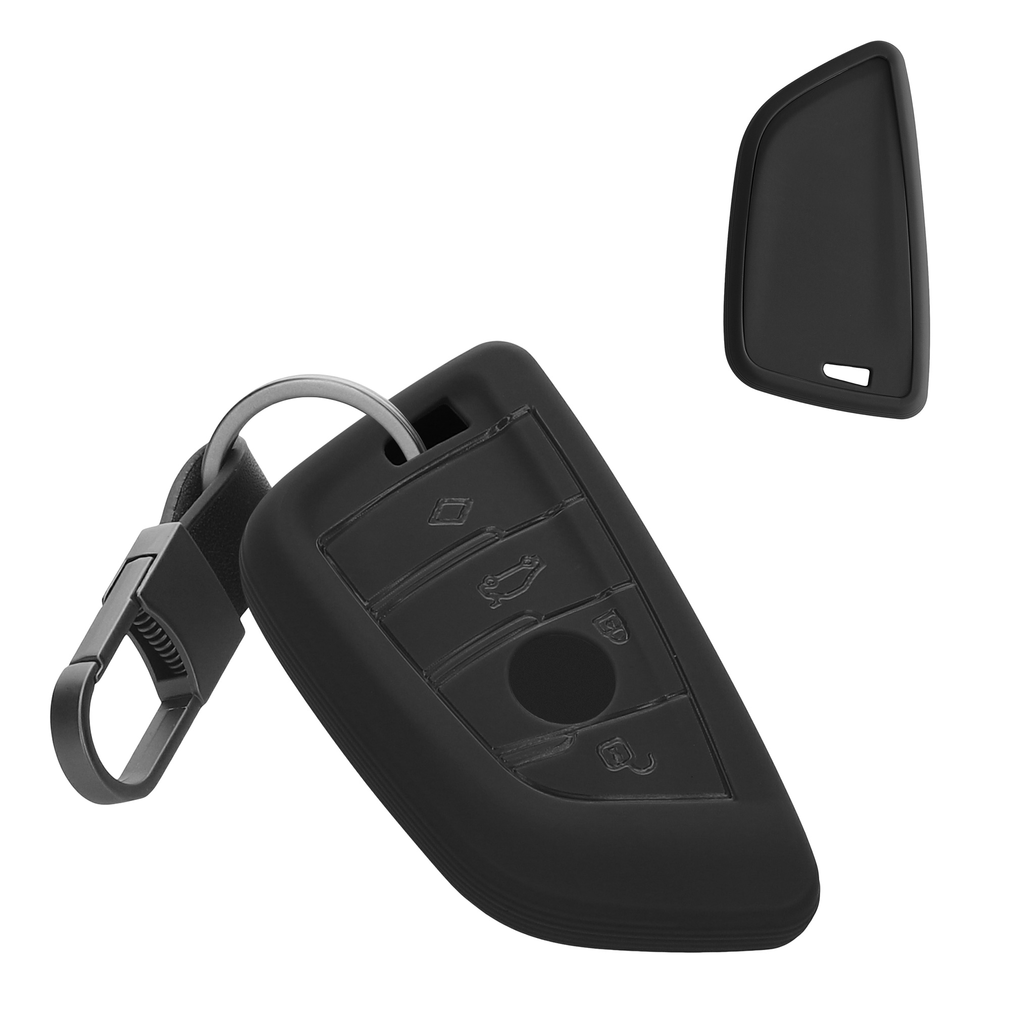 Tpu pouzdro na klíč od auta s kroužkem BMW 3 tlačítka Smart Key Key Ring šedé