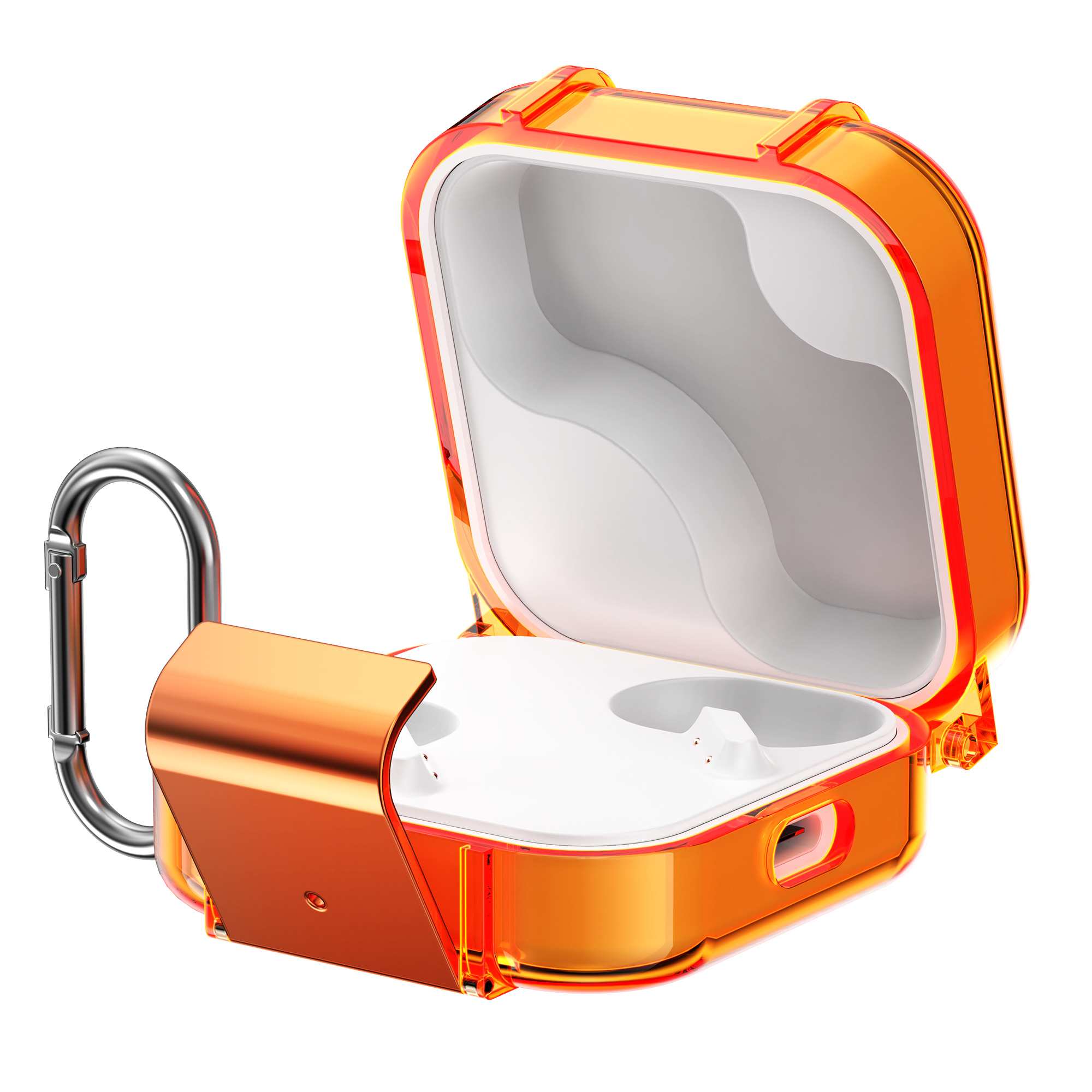 Čiré TPU pouzdro na sluchátka CMF by Nothing Buds Pro 2 / CMF Buds 2 Plus oranžové