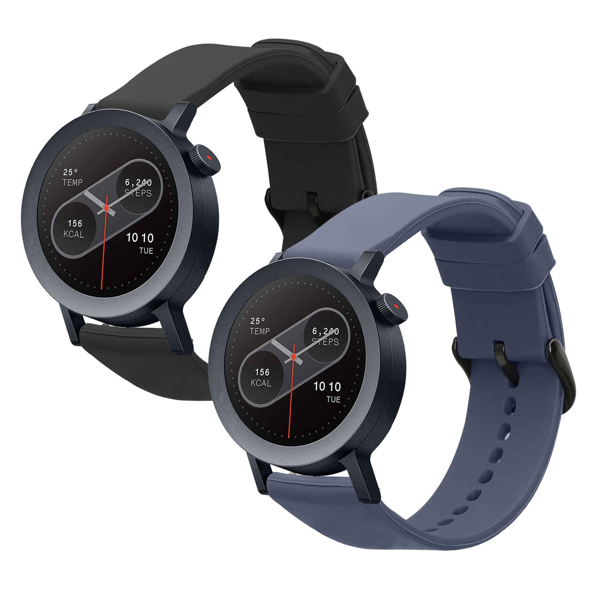 Řemínky pro CMF Watch 3 Pro kwmobile silikonové - černá / tmavě modrá