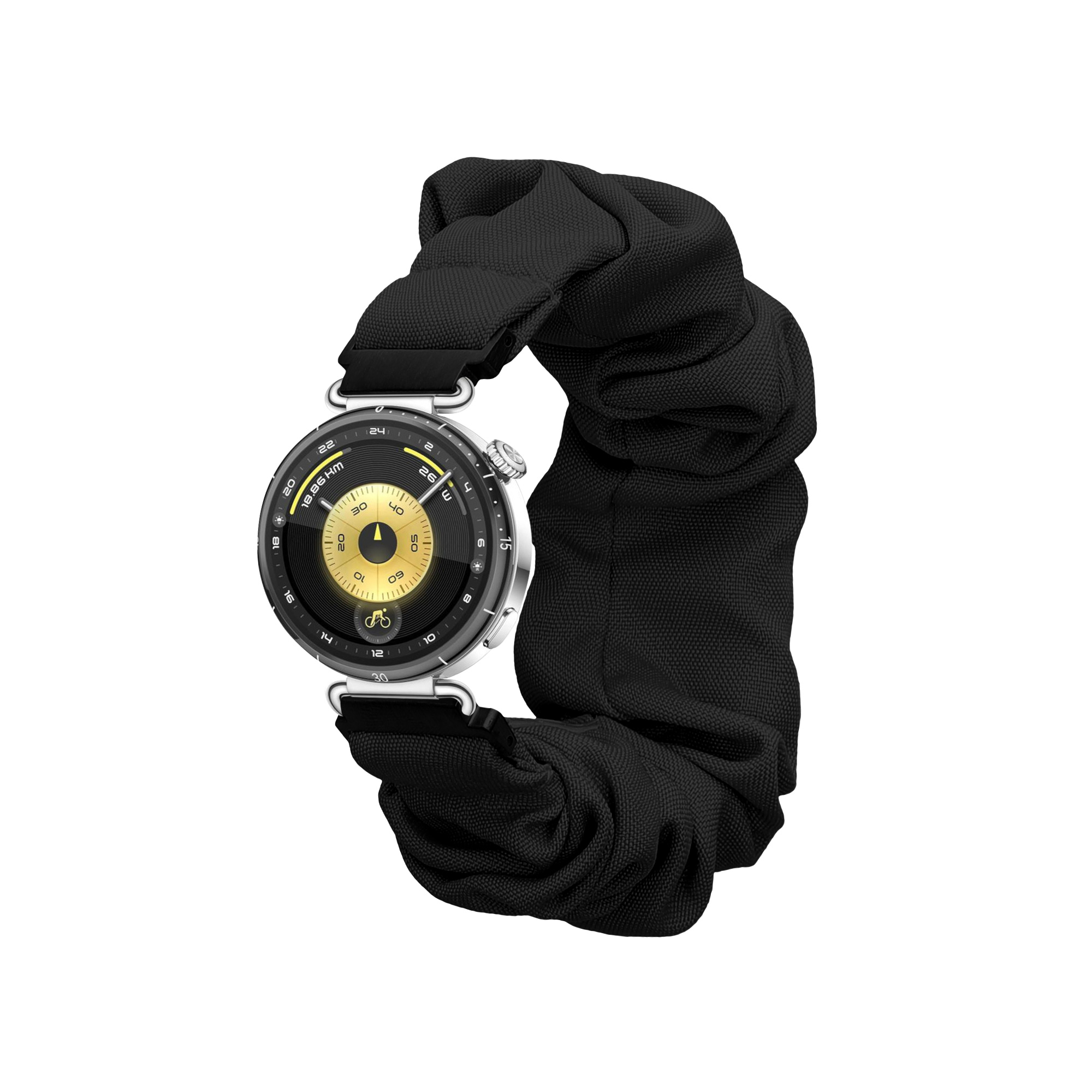 Řemínek na hodinky pro Huawei Watch GT6 41mm / GT5 41mm / Watch GT4 41mm kwmobile - černá látkový řemínek na hodinky (scrunchie)