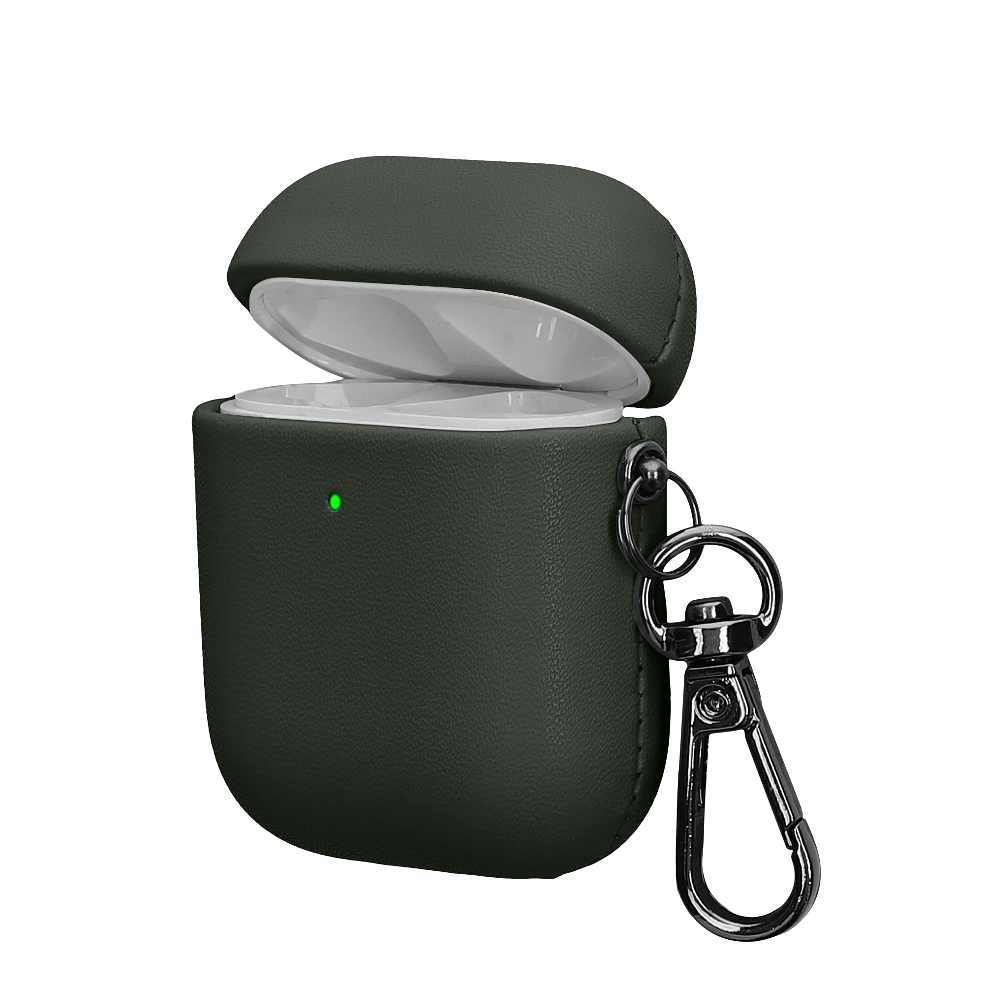 Pouzdro z eko kůže pro Apple Airpods 1 & 2 kwmobile tenké - tmavě zelená