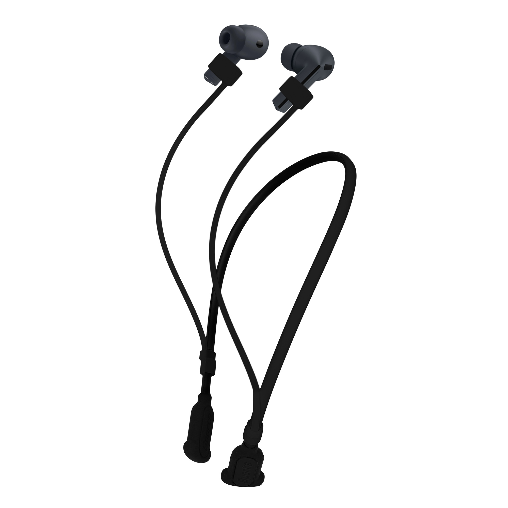 Silikonové poutko na krk pro Samsung Galaxy Buds 3 FE / Galaxy Buds 3 3 Pro kwmobile s popruhem na krk - černá