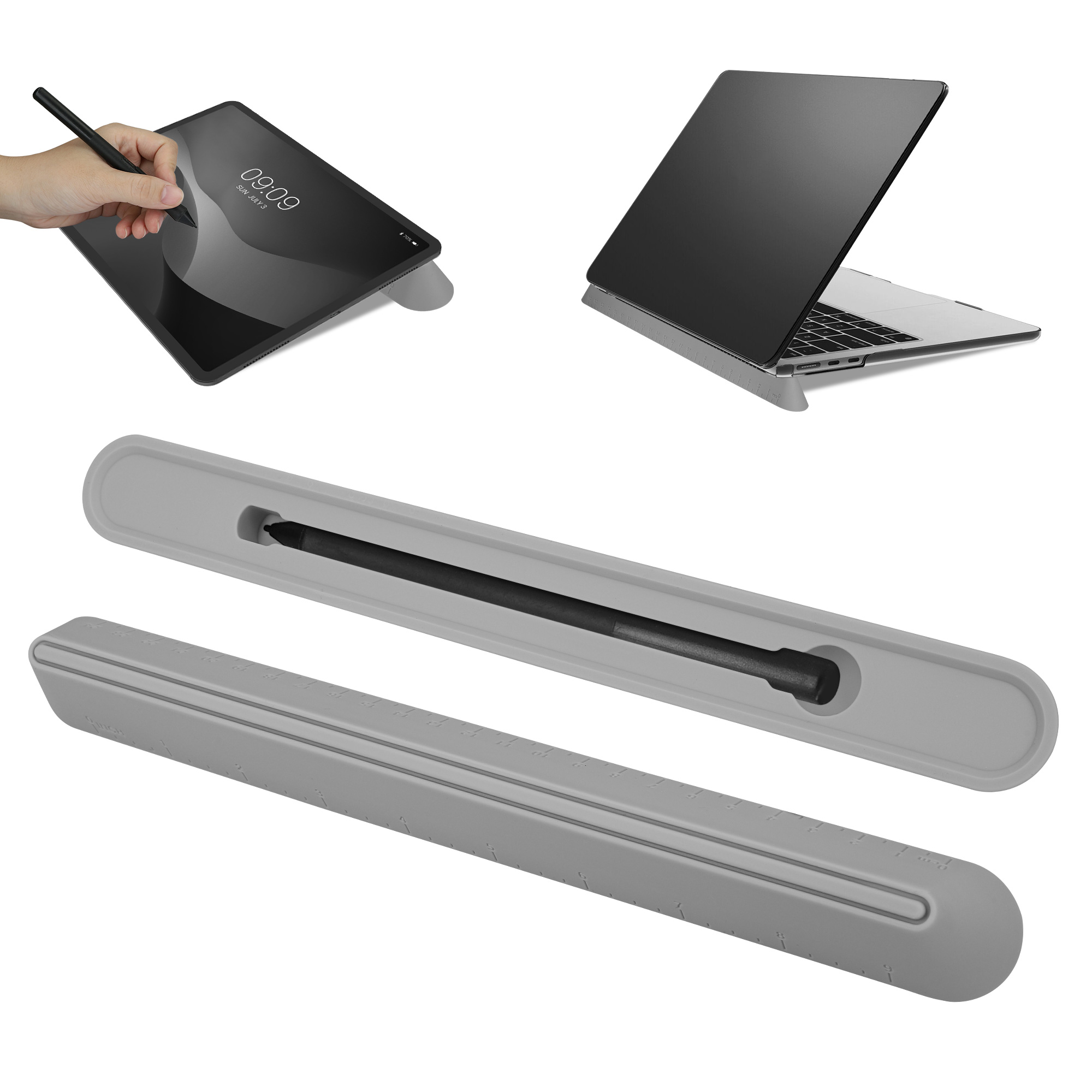 Mini nastavitelný stojan na notebook, tablet a přenosný monitor kwmobile - šedá