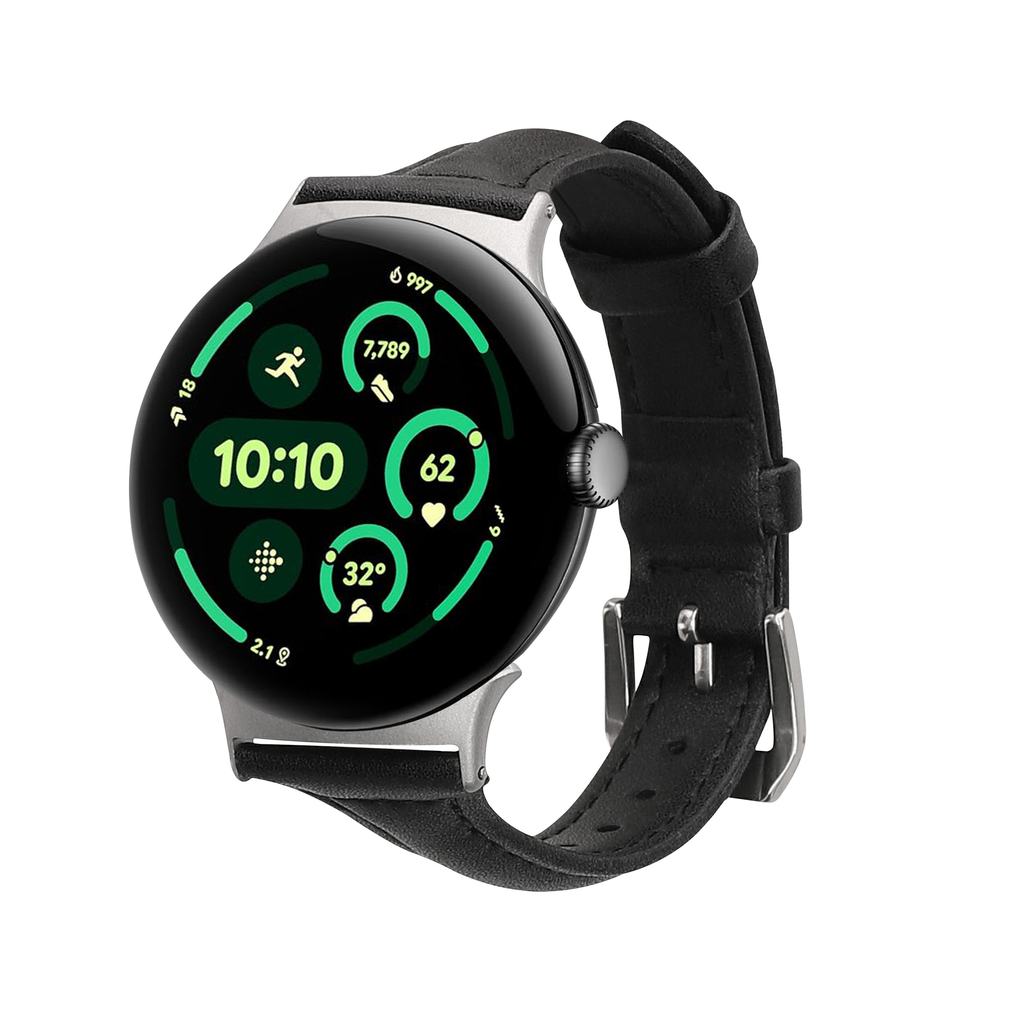 Kožený řemínek pro Google Pixel Watch 3 45mm / Watch 4 45mm kwmobile - černá