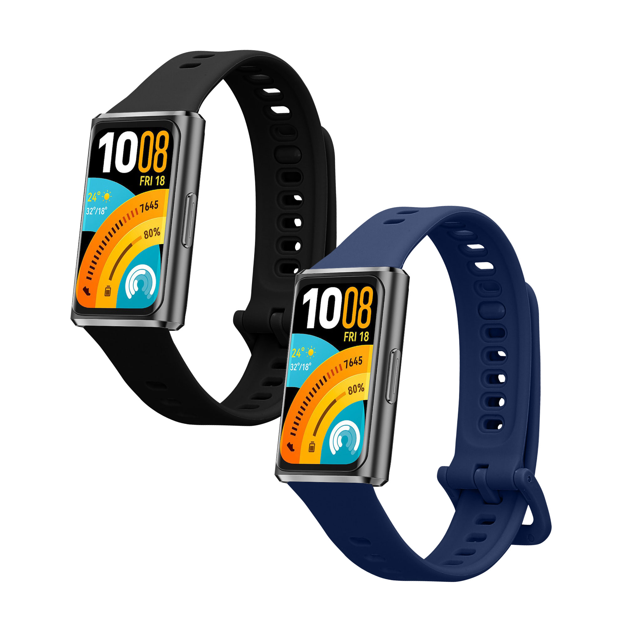 Řemínky pro Huawei Band 11 / Band 11 Pro kwmobile silikonové - černá / tmavě modrá