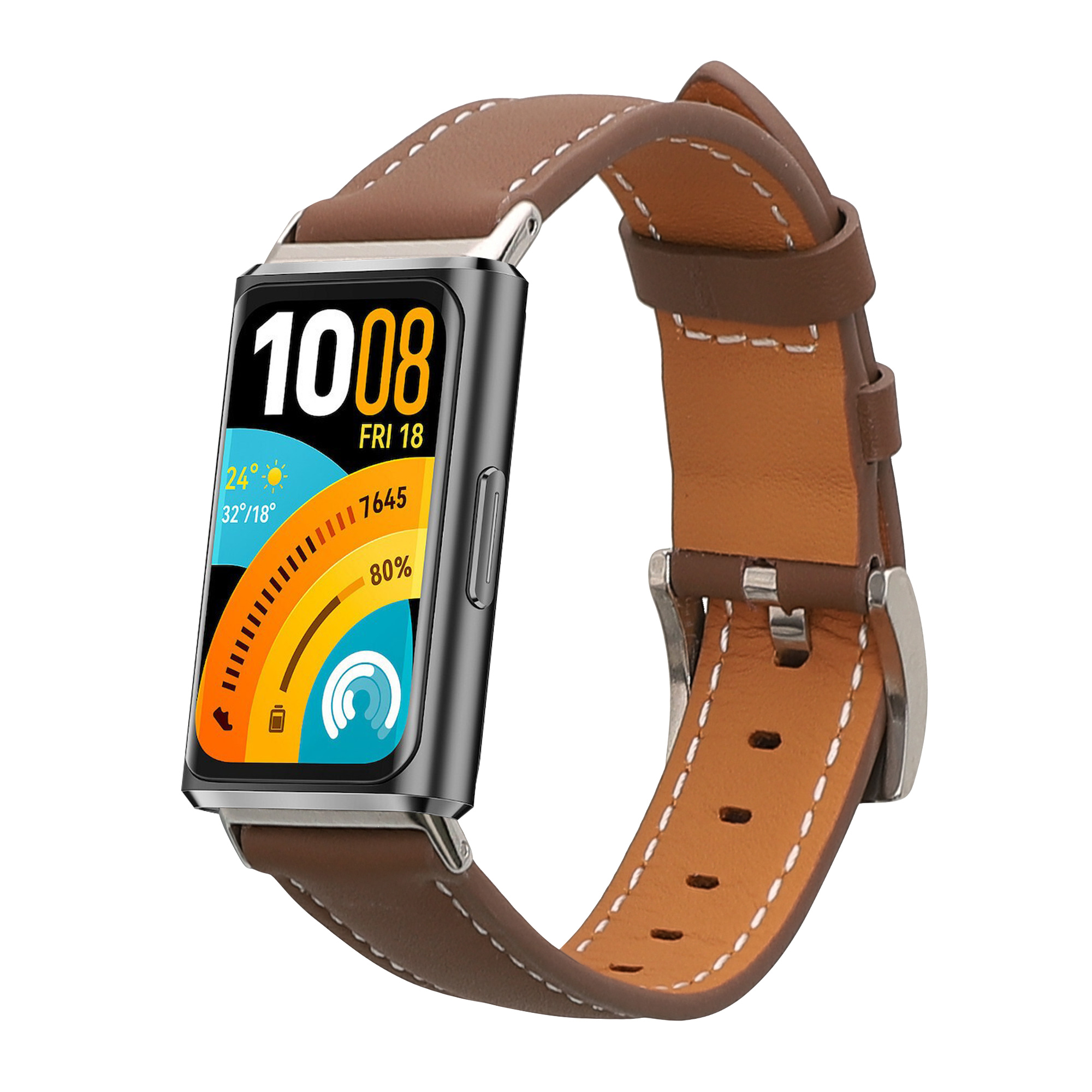 Kožený řemínek pro Huawei Band 11 / Band 11 Pro kwmobile - hnědá