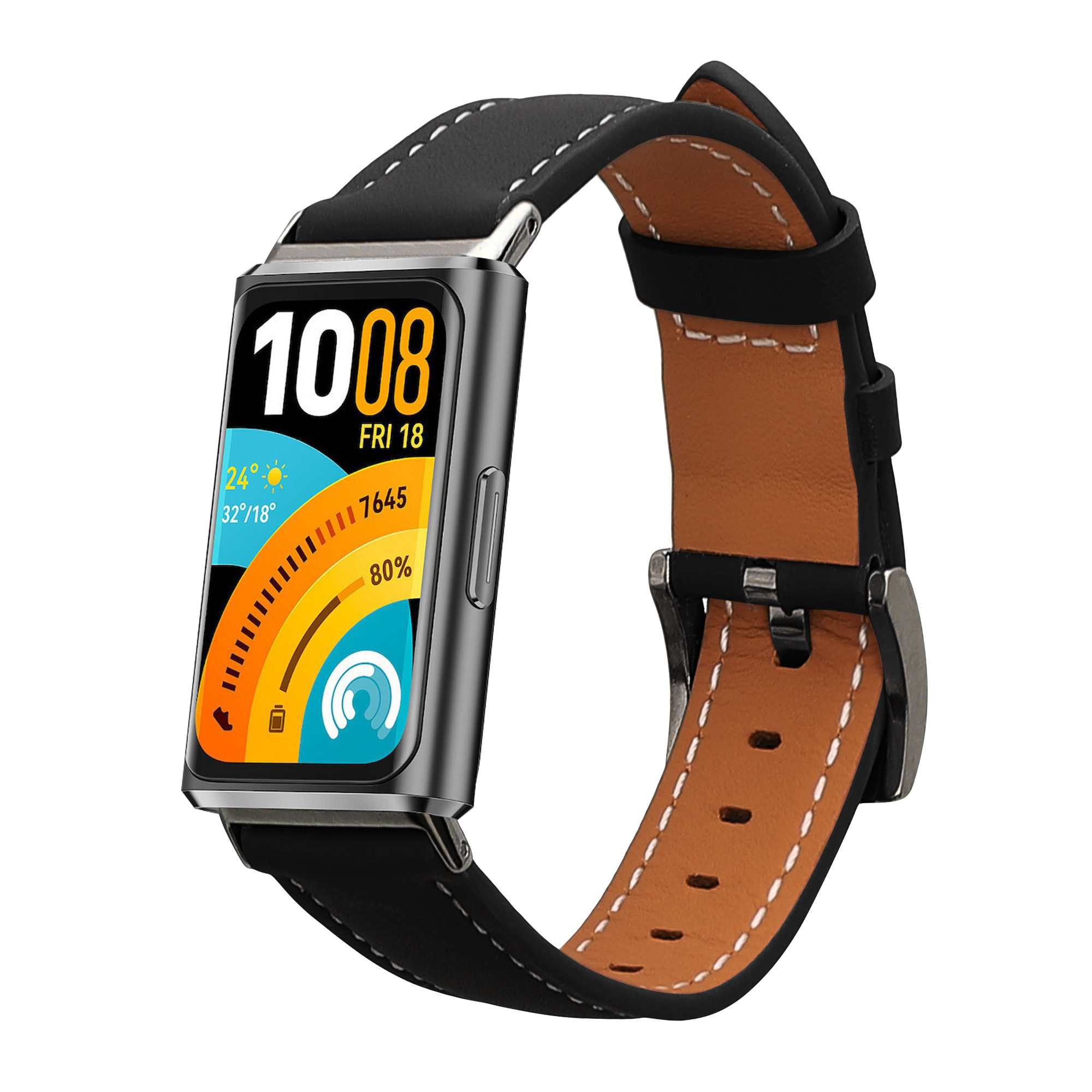 Kožený řemínek pro Huawei Band 11 / Band 11 Pro kwmobile - černá