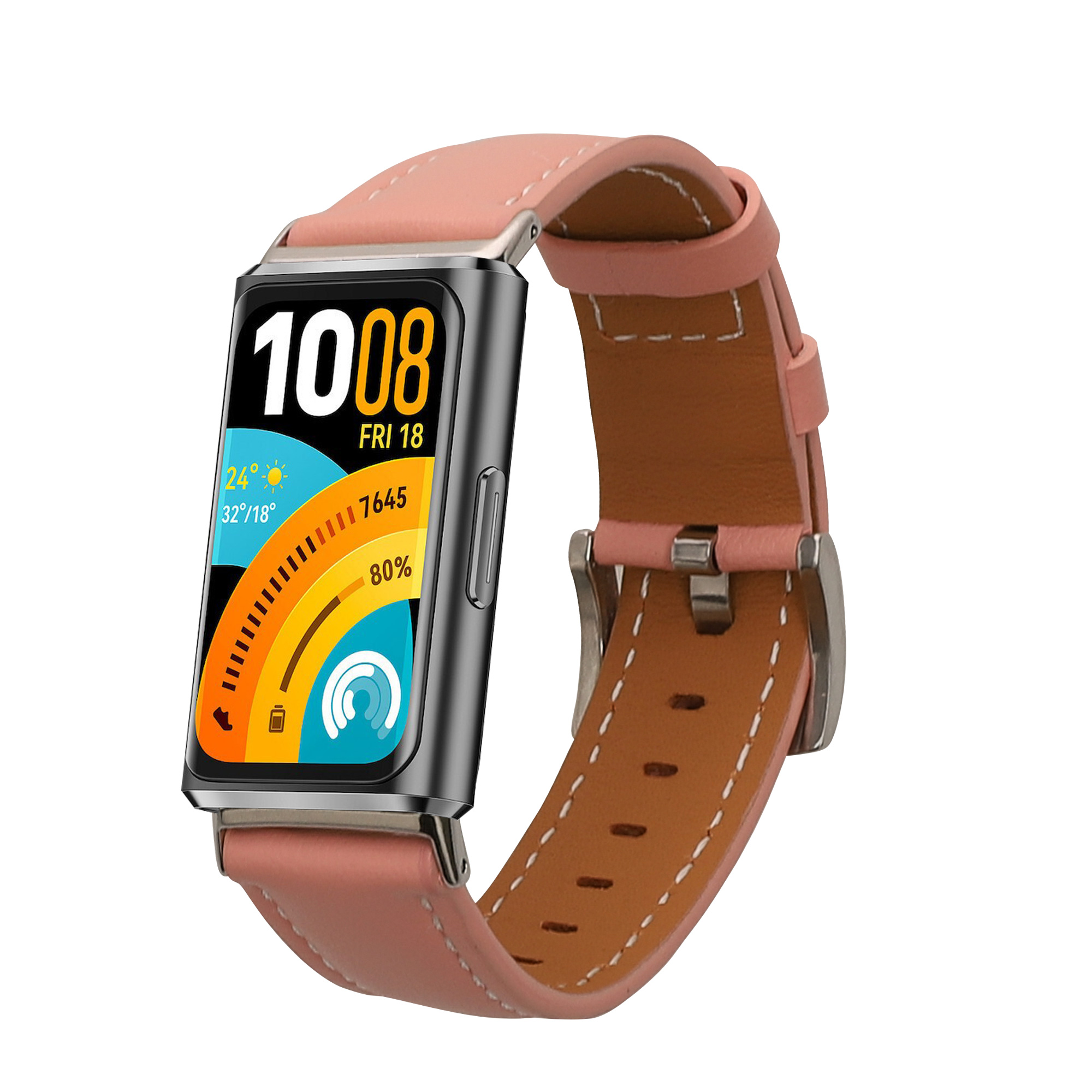 Kožený řemínek pro Huawei Band 11 / Band 11 Pro kwmobile - starorůžová