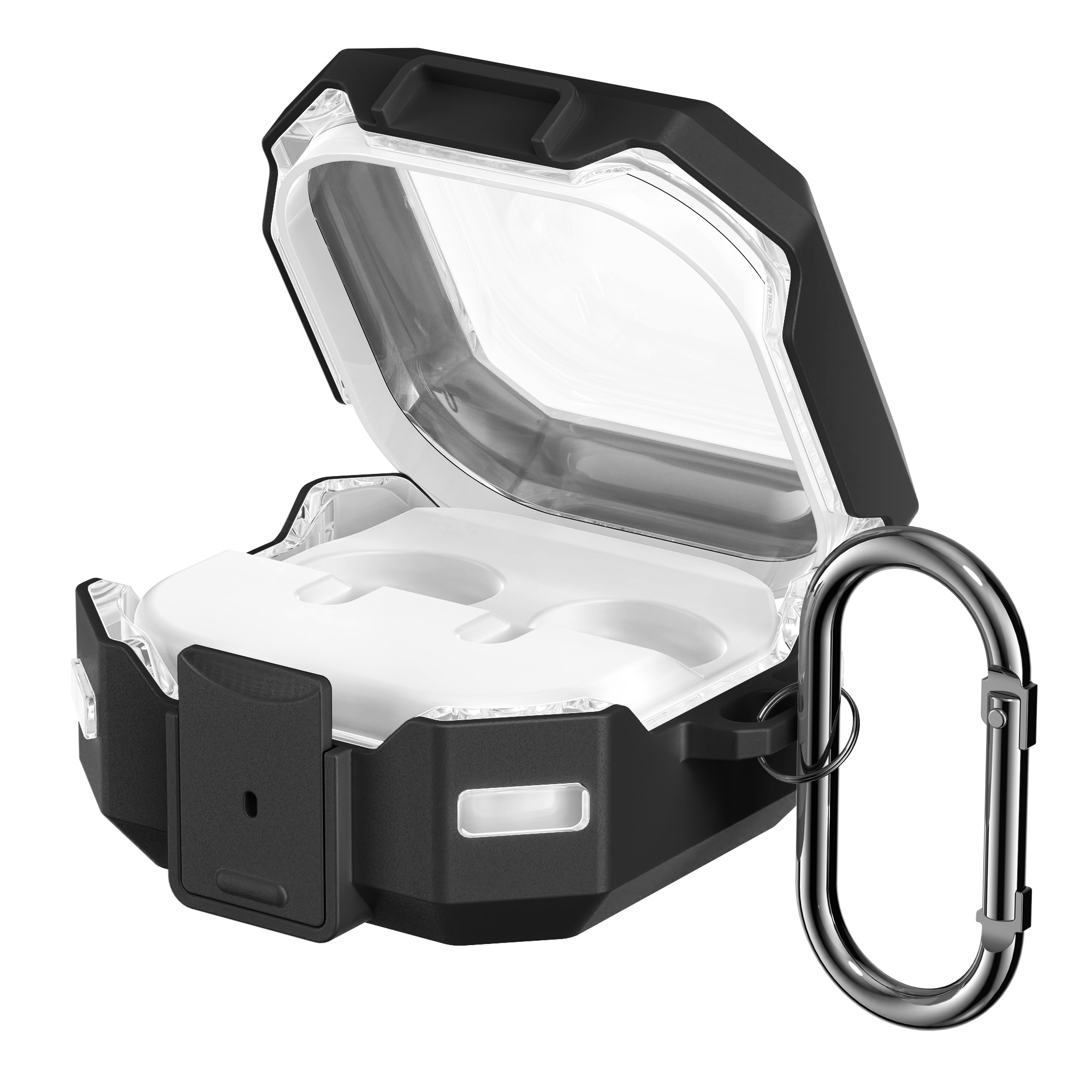 Pouzdro na sluchátka pro Samsung Galaxy Buds 4 / Galaxy Buds 4 Pro kwmobile silikonové - transparentní / černá