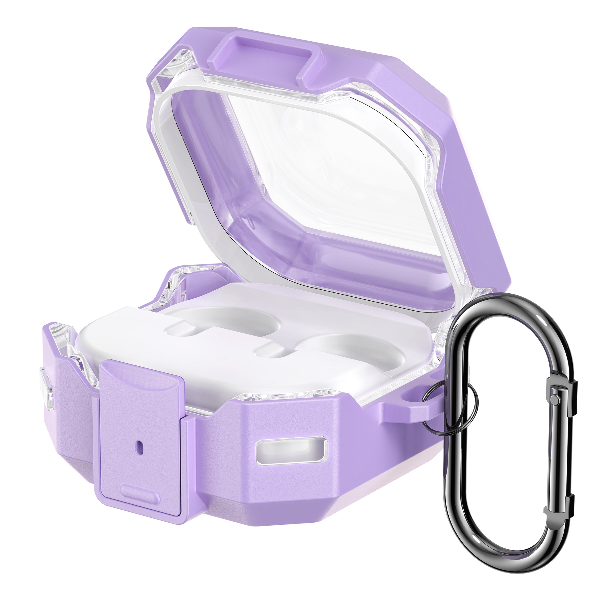 Pouzdro na sluchátka pro Samsung Galaxy Buds 4 / Galaxy Buds 4 Pro kwmobile silikonové - levandulová / transparentní