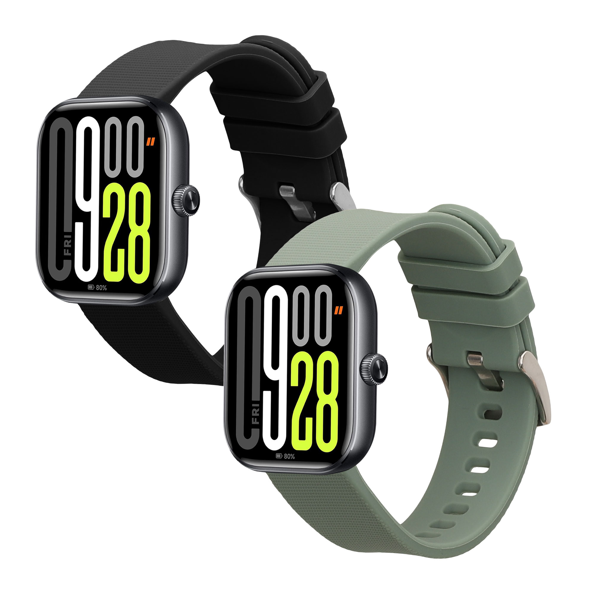 Řemínky pro Xiaomi Watch 5 kwmobile silikonové - černá / tmavě zelená