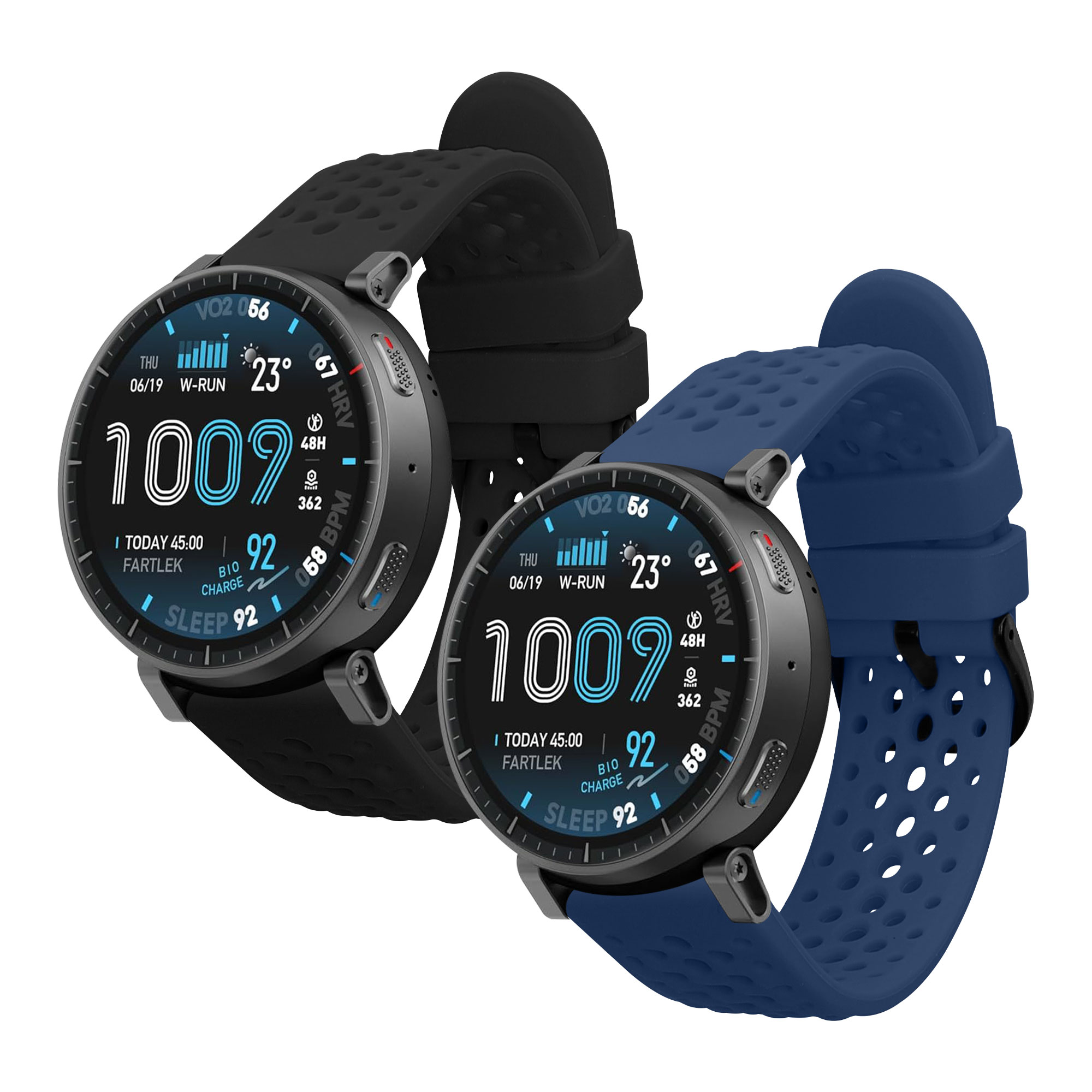 Řemínky pro Amazfit Active Max A2557 kwmobile silikonové - černá / tmavě modrá