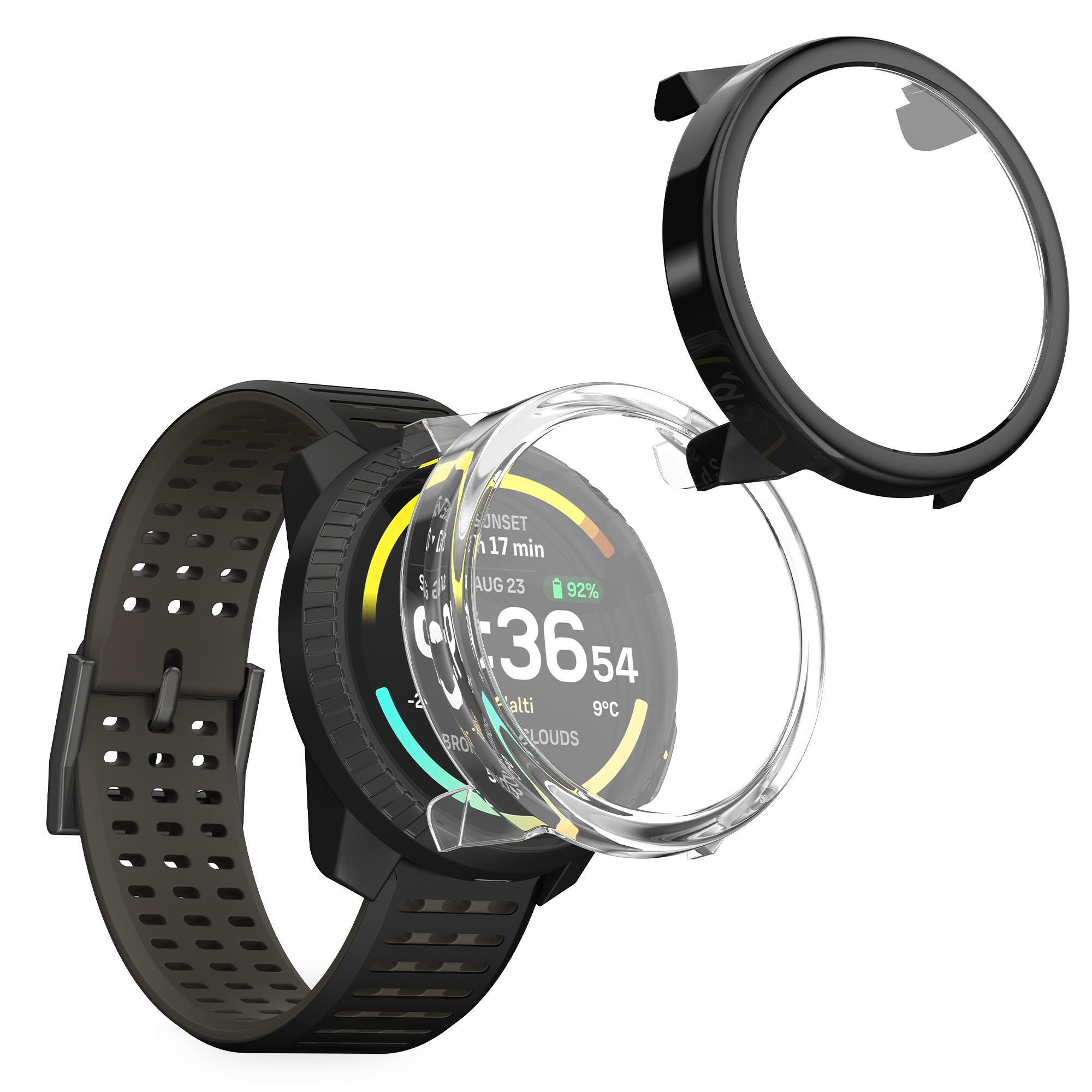 2x obal s ochranným sklem pro Suunto Vertical 2 kwmobile - černá / transparentní