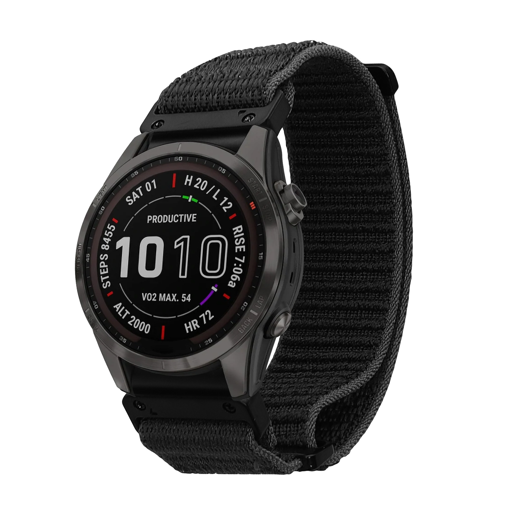 Nylonový pásek pro Garmin Instinct 2S / Fenix 8S / Fenix 7S / Fenix 6S kwmobile nylonové - černá