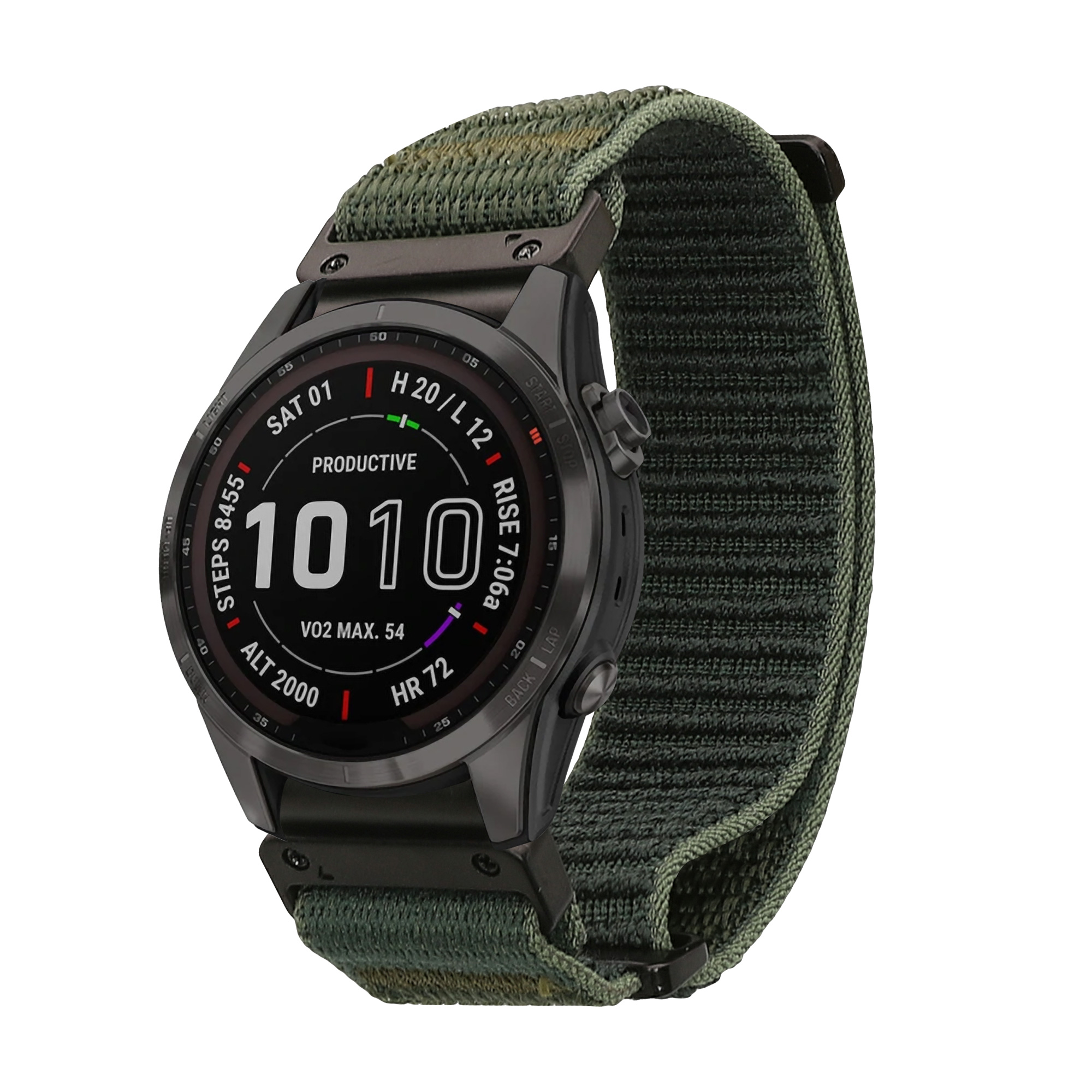 Nylonový pásek pro Garmin Instinct 2S / Fenix 8S / Fenix 7S / Fenix 6S kwmobile nylonové - tmavě zelená