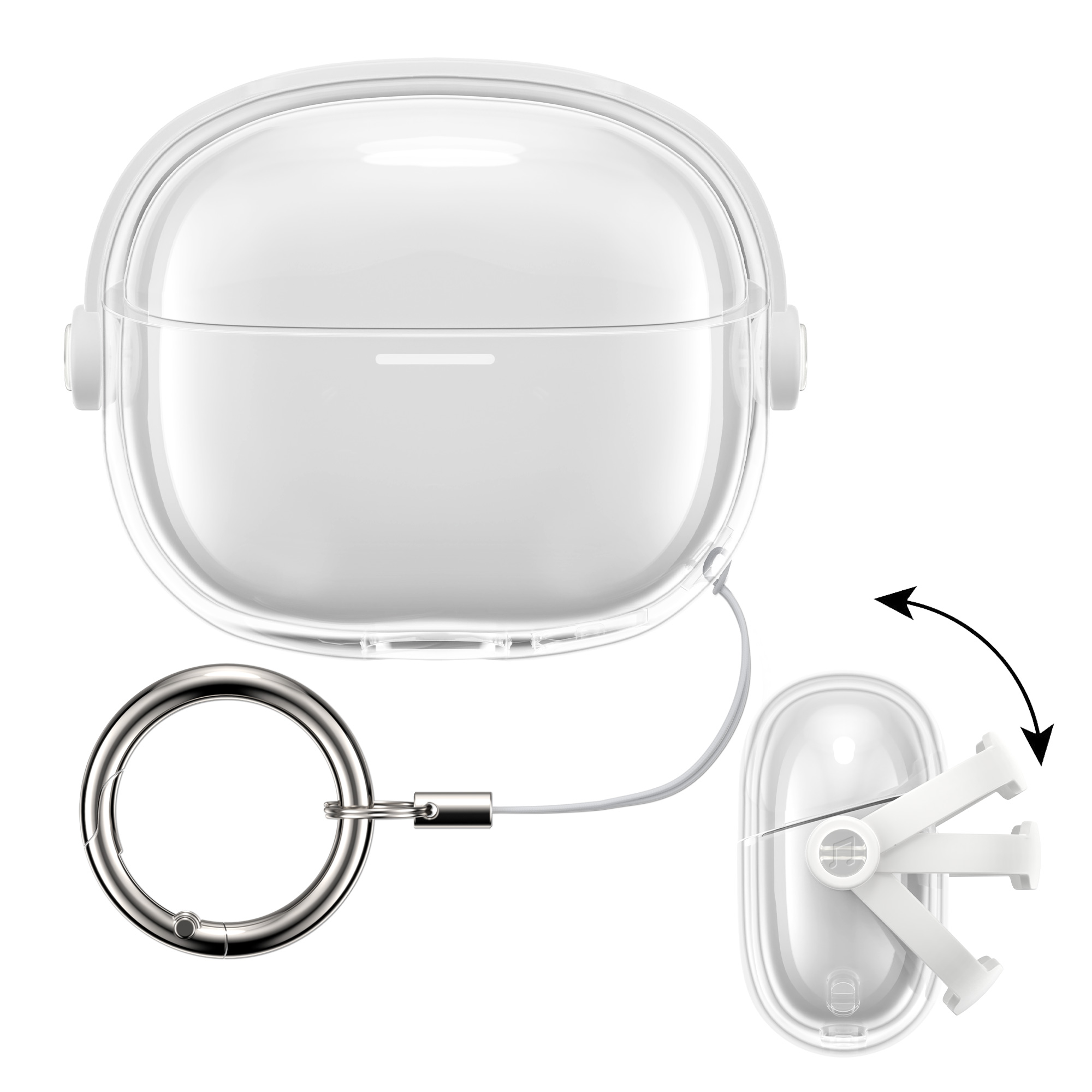 Transparentní pouzdro na sluchátka pro Xiaomi Redmi Buds 8 Pro kwmobile se stojánkem TPU