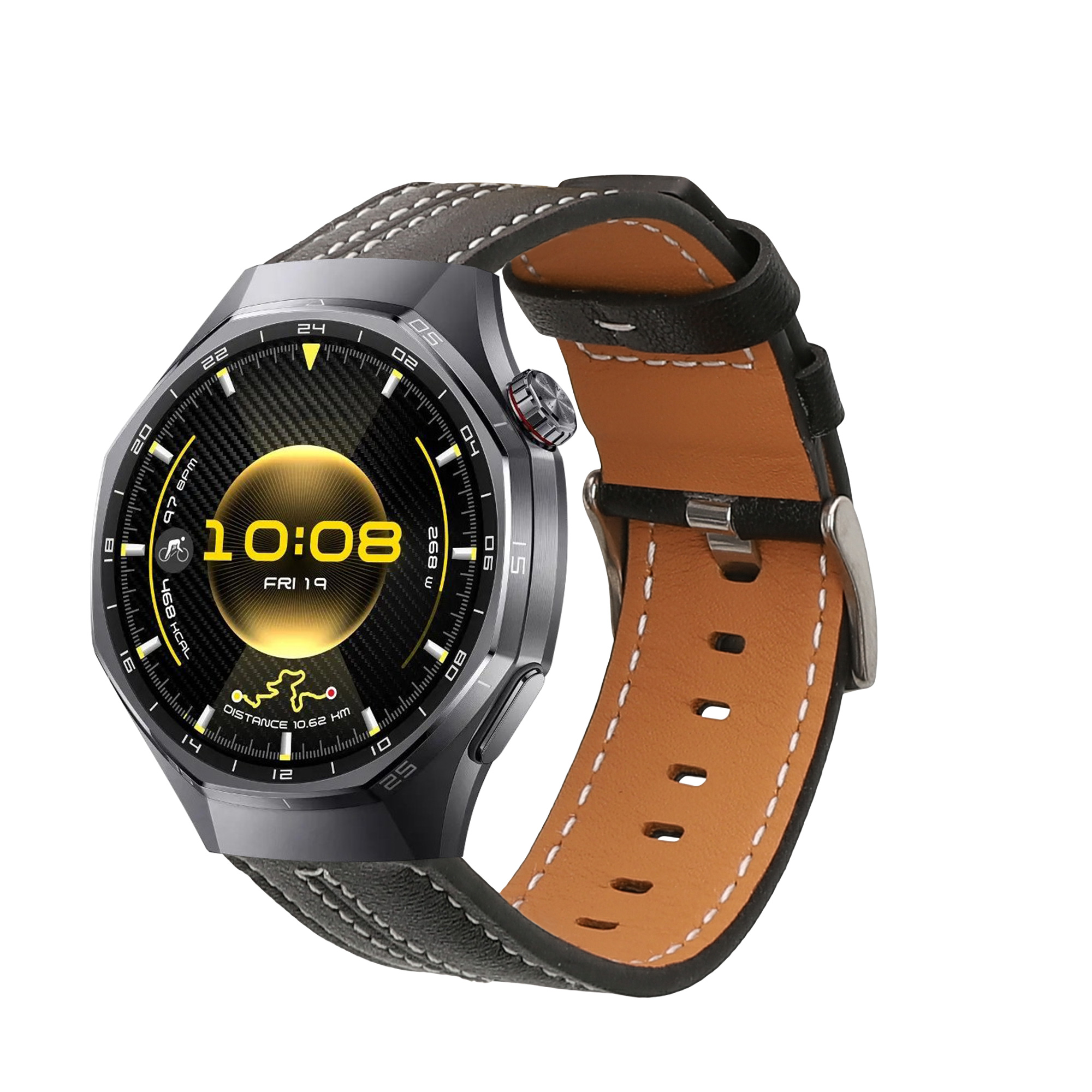 Kožený řemínek pro Huawei Watch GT6 Pro 46mm kwmobile - černá