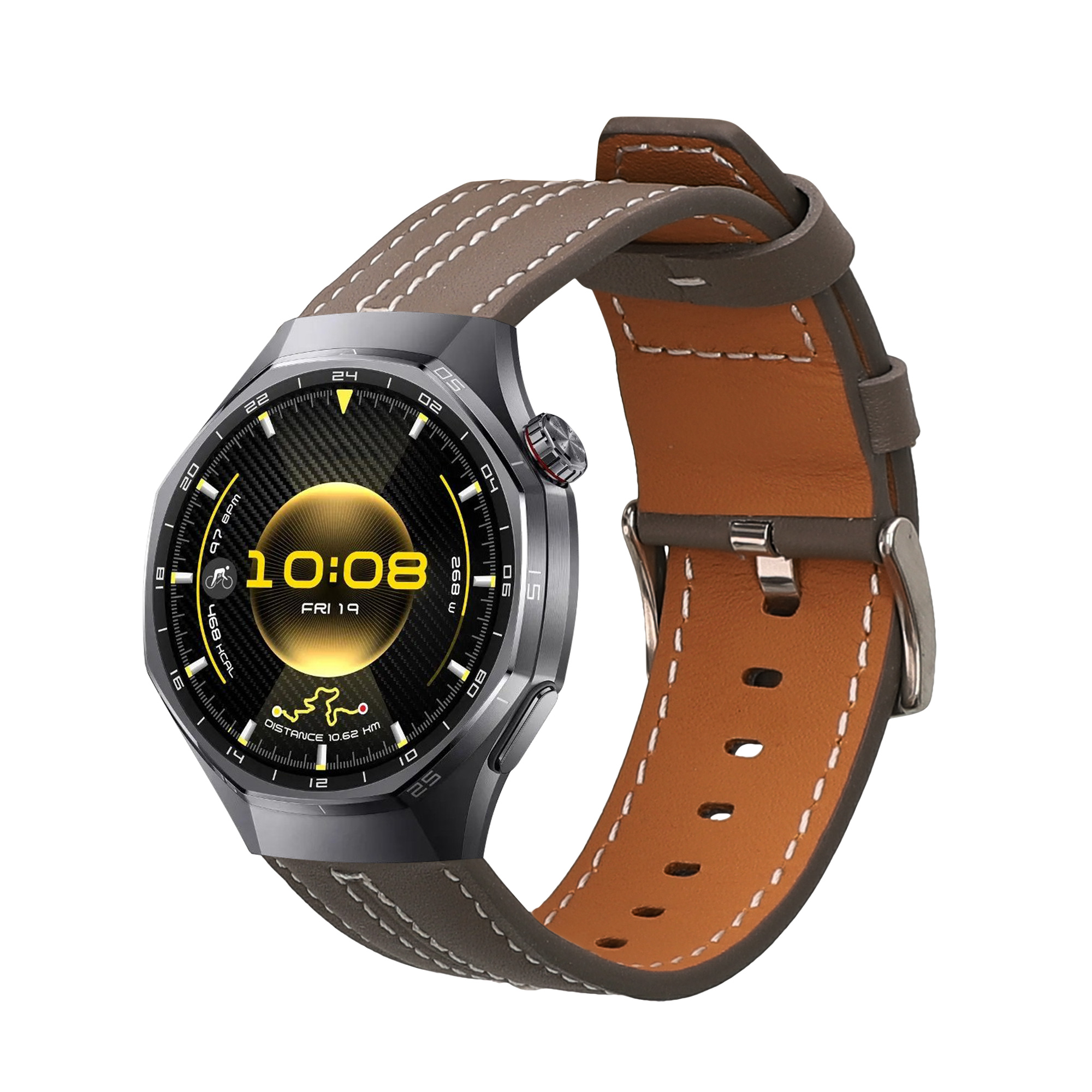 Kožený řemínek pro Huawei Watch GT6 Pro 46mm kwmobile - šedá