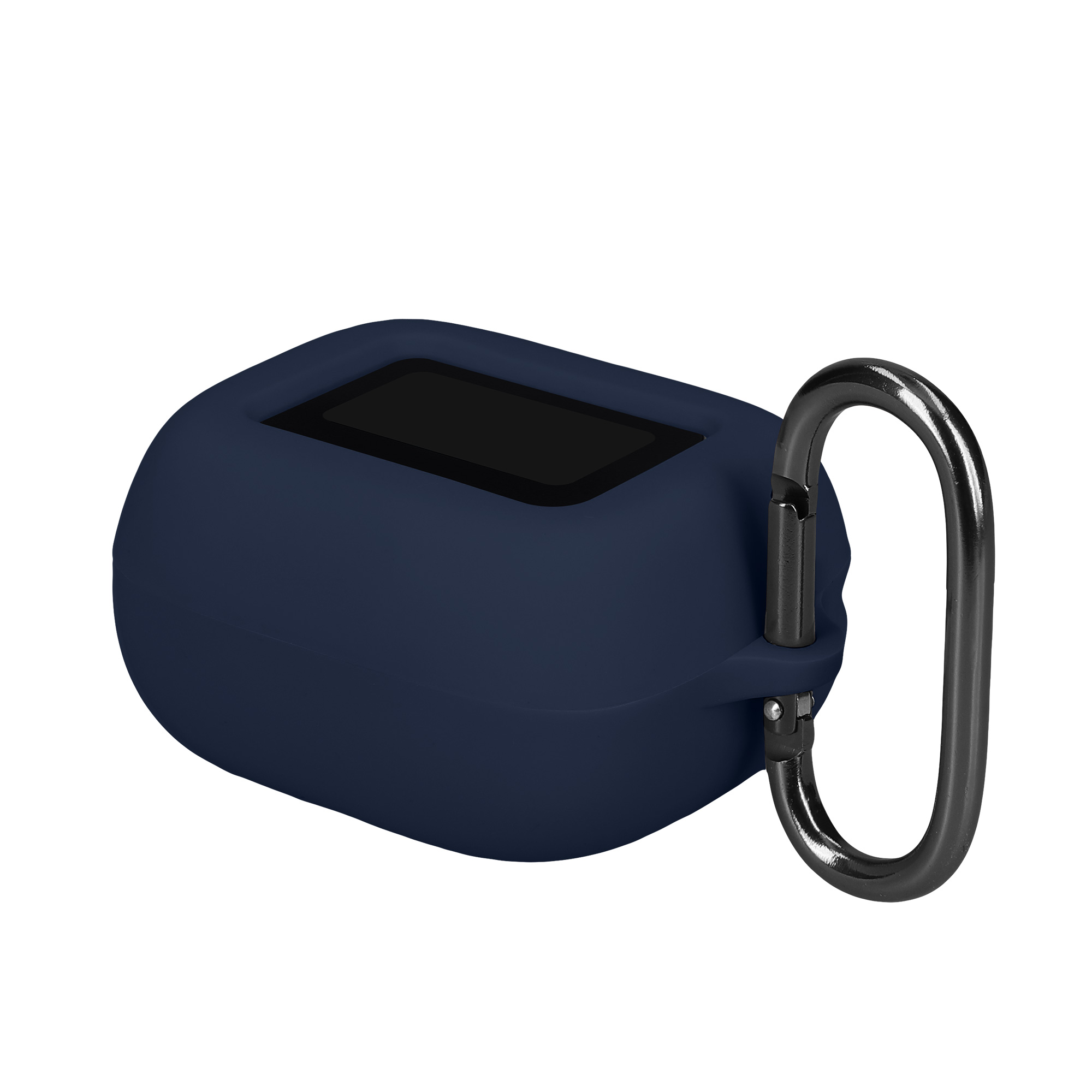Obal pro JBL Live Buds 4 / Beam 4 / Flex 4 kwmobile s karabinou silikonové - tmavě modrá