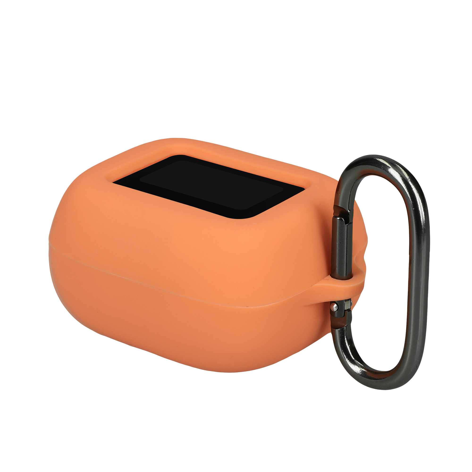 Obal pro JBL Live Buds 4 / Beam 4 / Flex 4 kwmobile s karabinou silikonové - oranžová