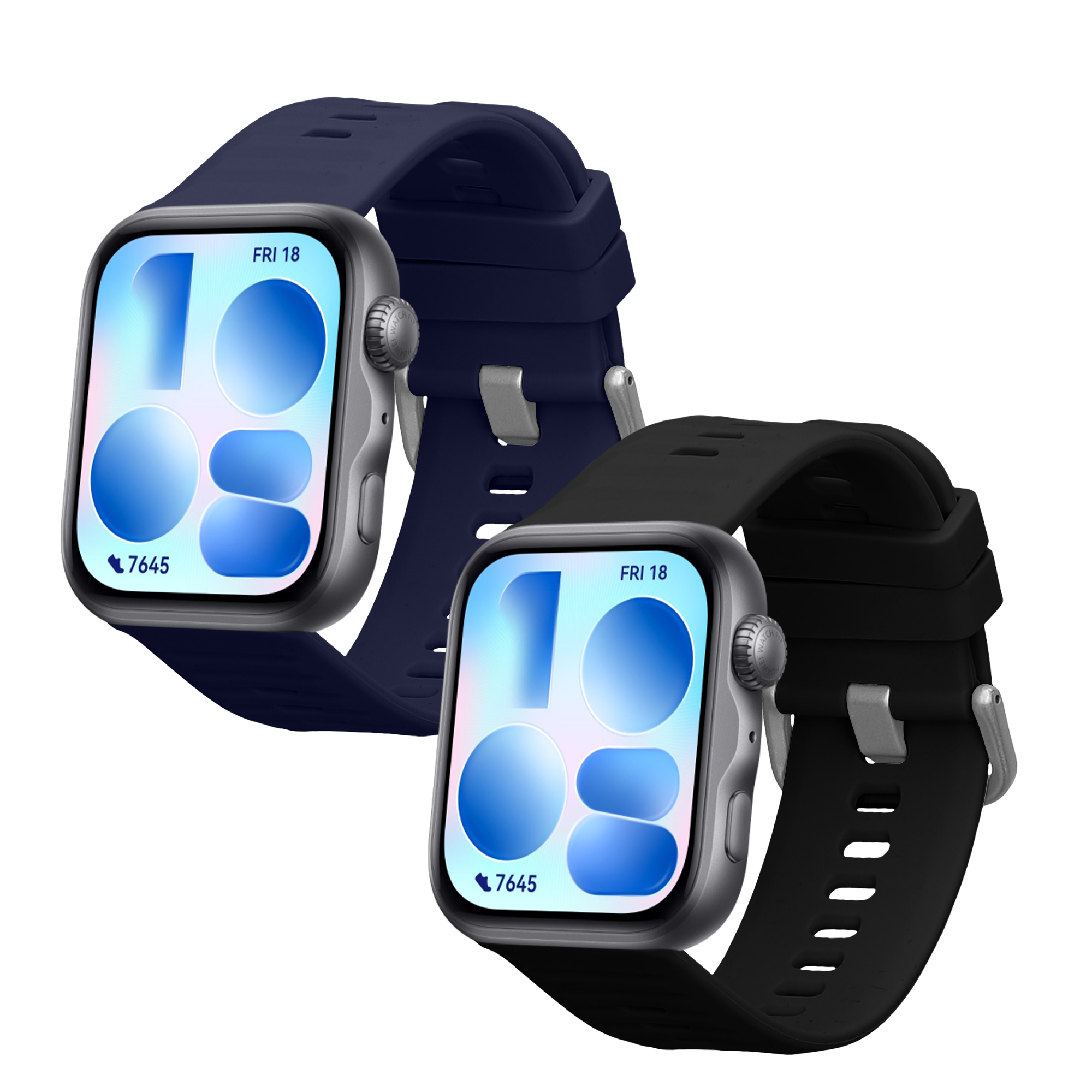 Řemínek pro Huawei Watch Fit 5 / Watch Fit 5 Pro kwmobile silikonové - černá / tmavě modrá