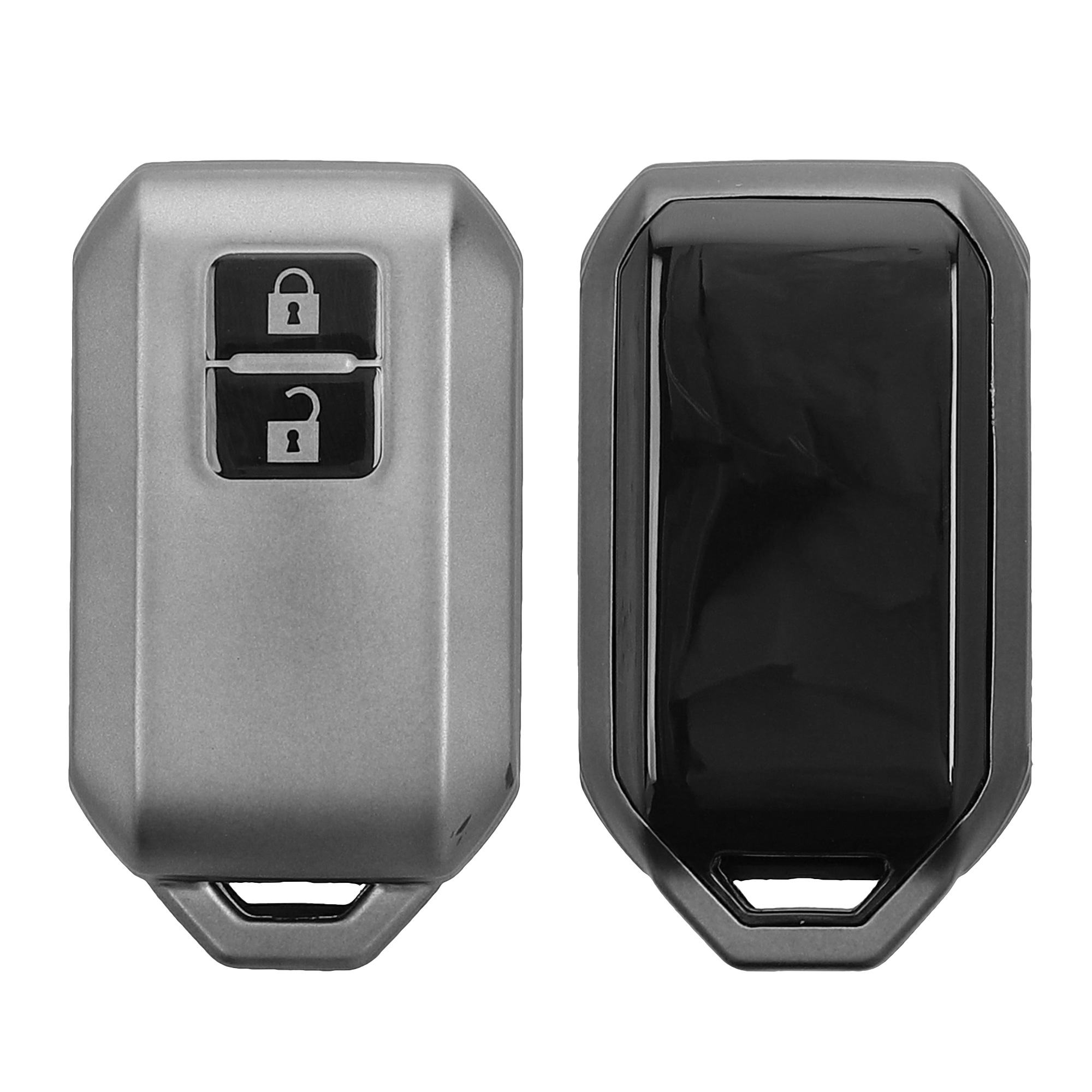 Obal na klíč od auta pro Suzuki klíč se 2 tlačítky a funkcí Keyless Go kwmobile TPU - matná černá / černá