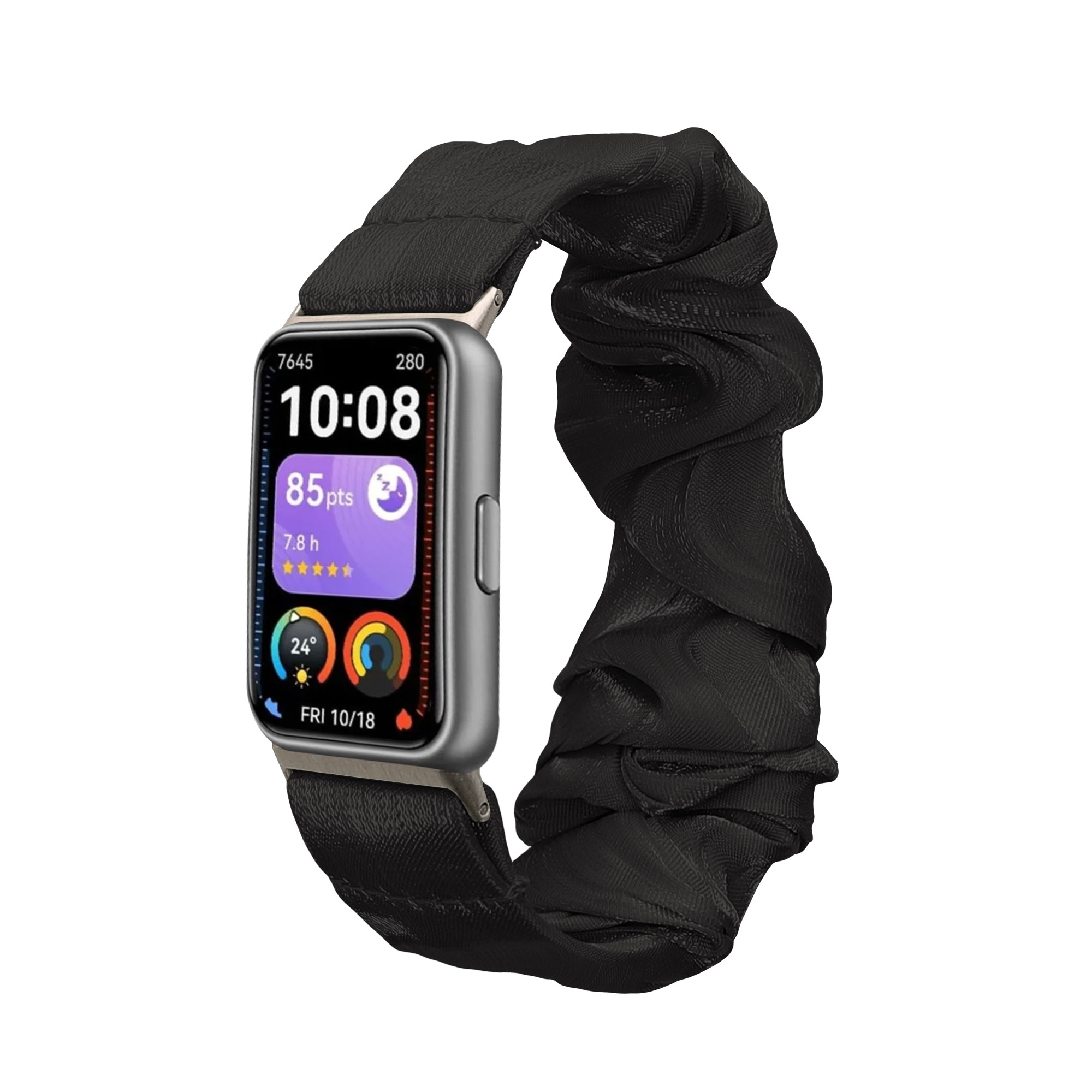 Řemínek na hodinky pro Huawei Band 11 / Band 11 Pro kwmobile - černá látkový řemínek na hodinky (scrunchie)