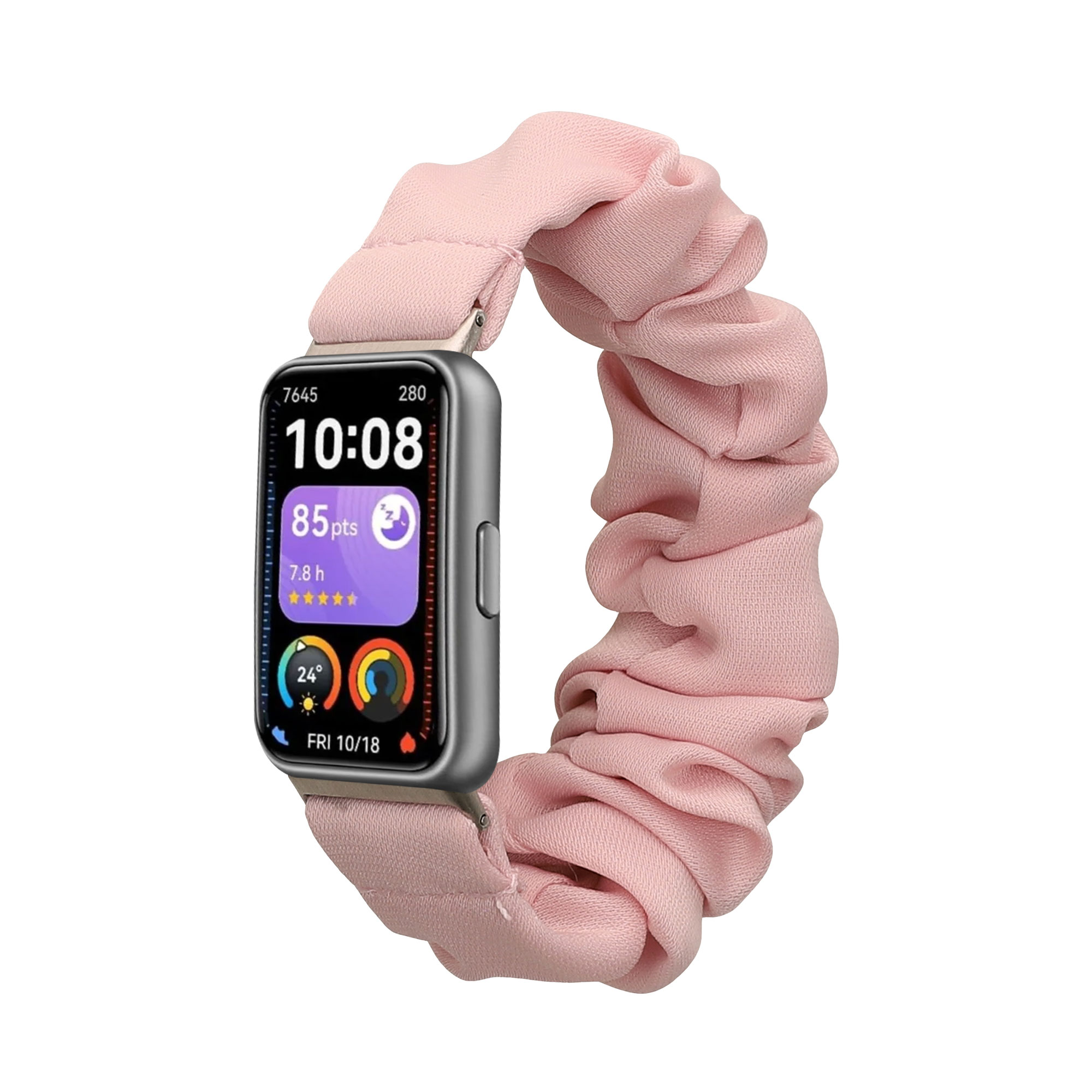 Řemínek na hodinky pro Huawei Band 11 / Band 11 Pro kwmobile - starorůžová látkový řemínek na hodinky (scrunchie)